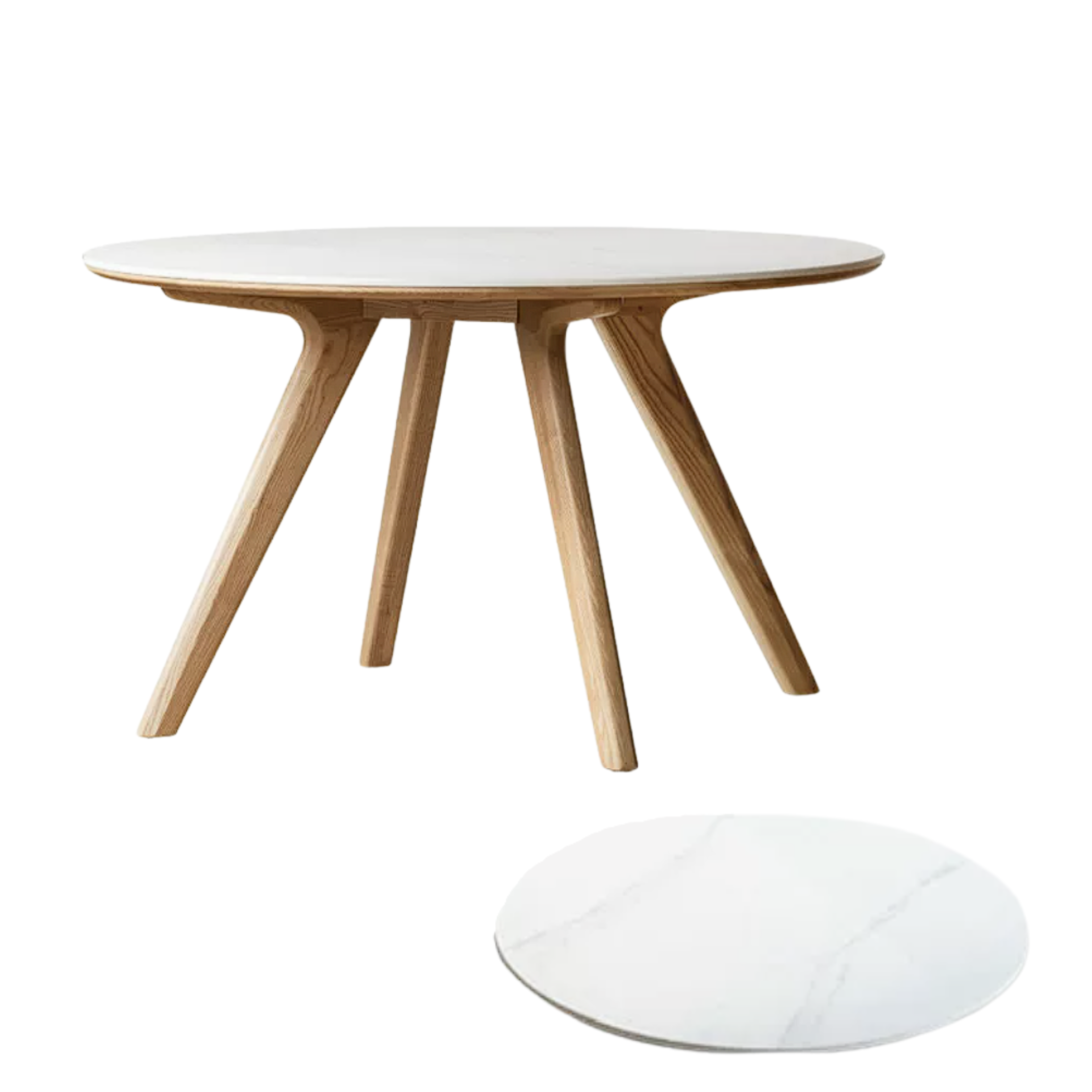 Ash Solid Wood Modern Rock Round Table.