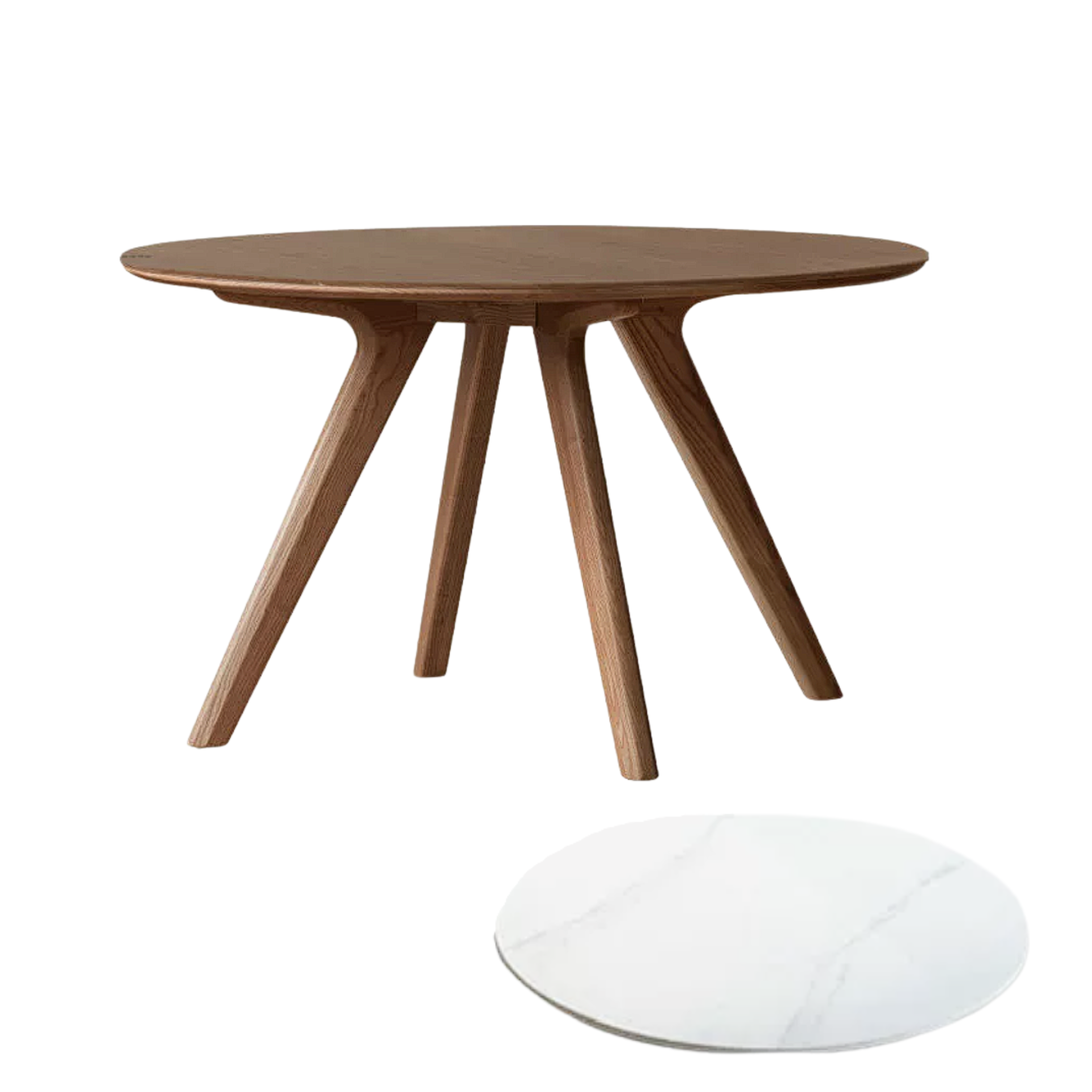 Ash Solid Wood Modern Rock Round Table.