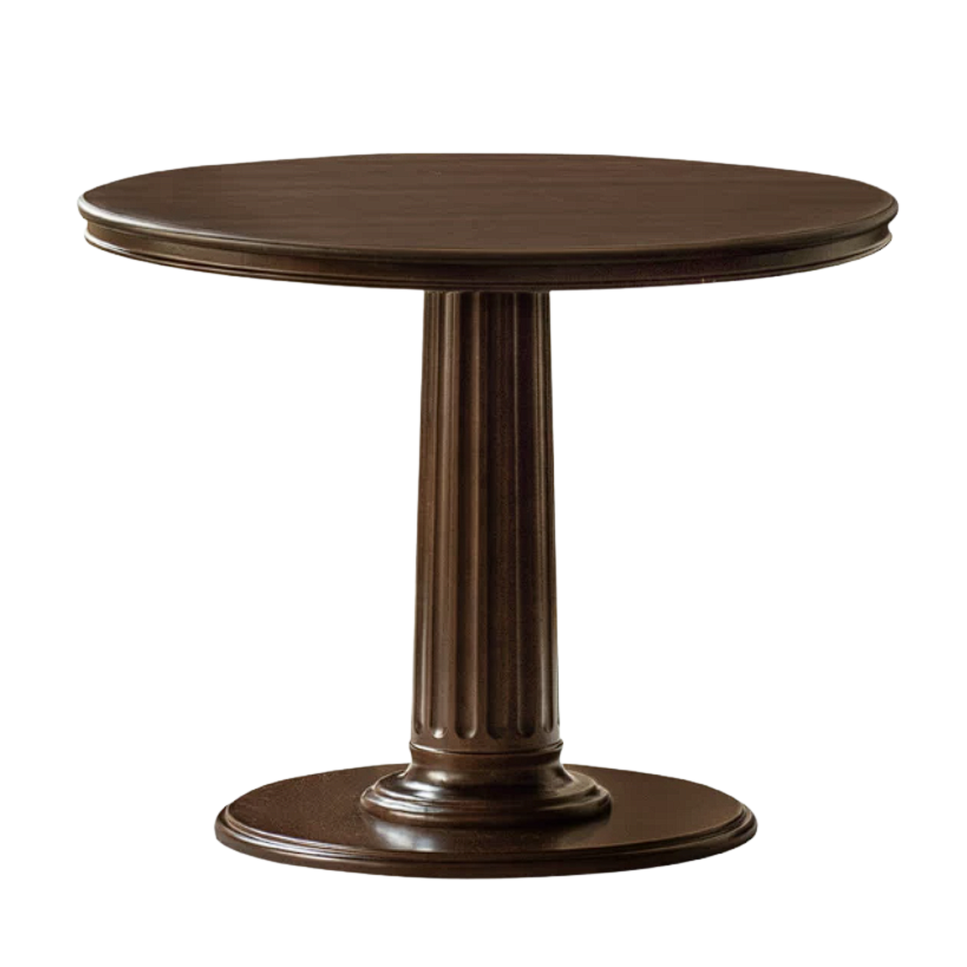 Black Walnut, Poplar Solid Wood American Retro Round Dining Table