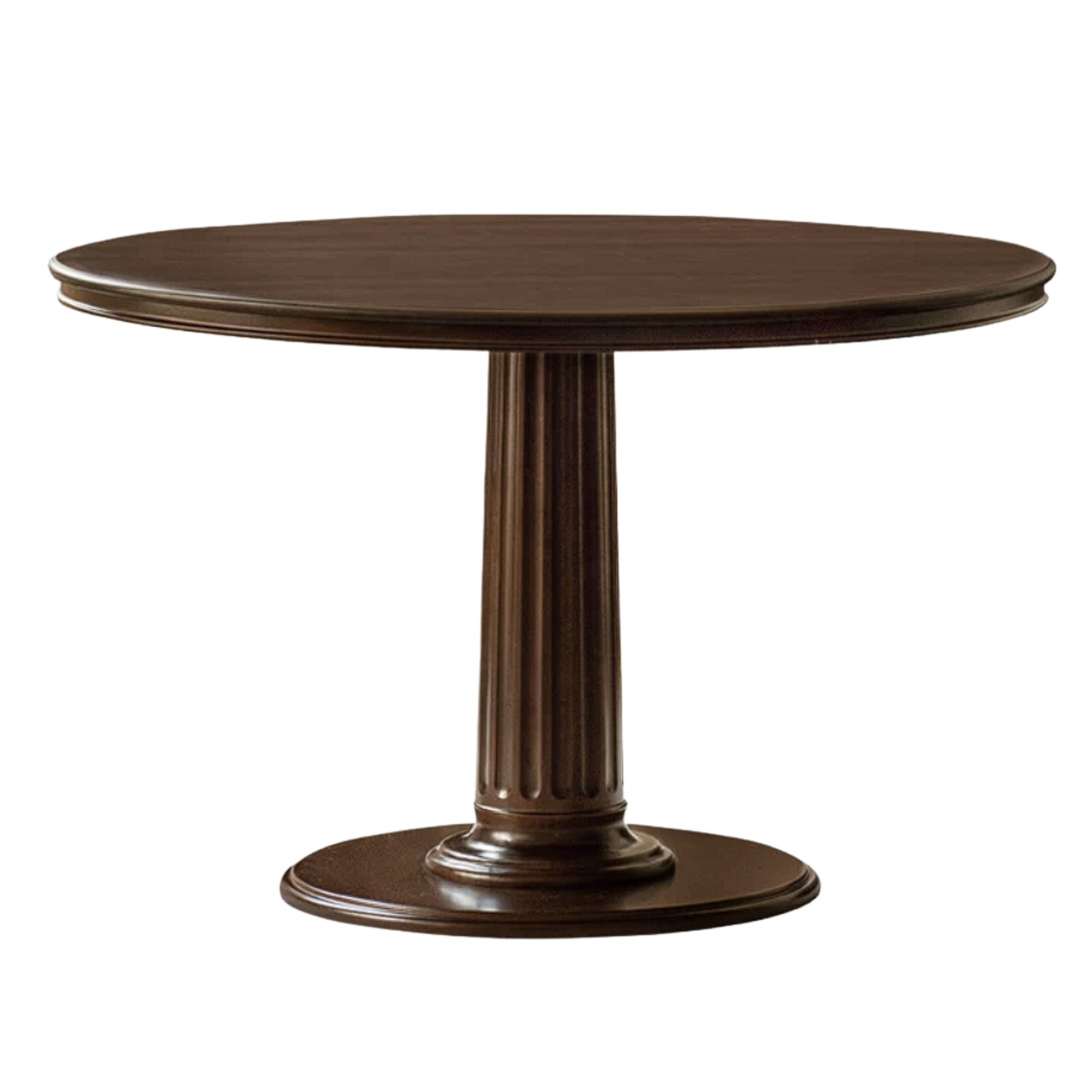 Black Walnut, Poplar Solid Wood American Retro Round Dining Table