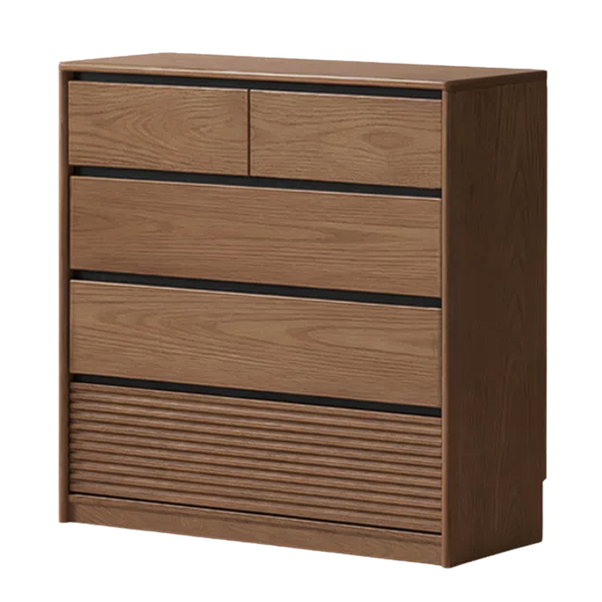 Ash Solid Wood Dresser with Black Trim