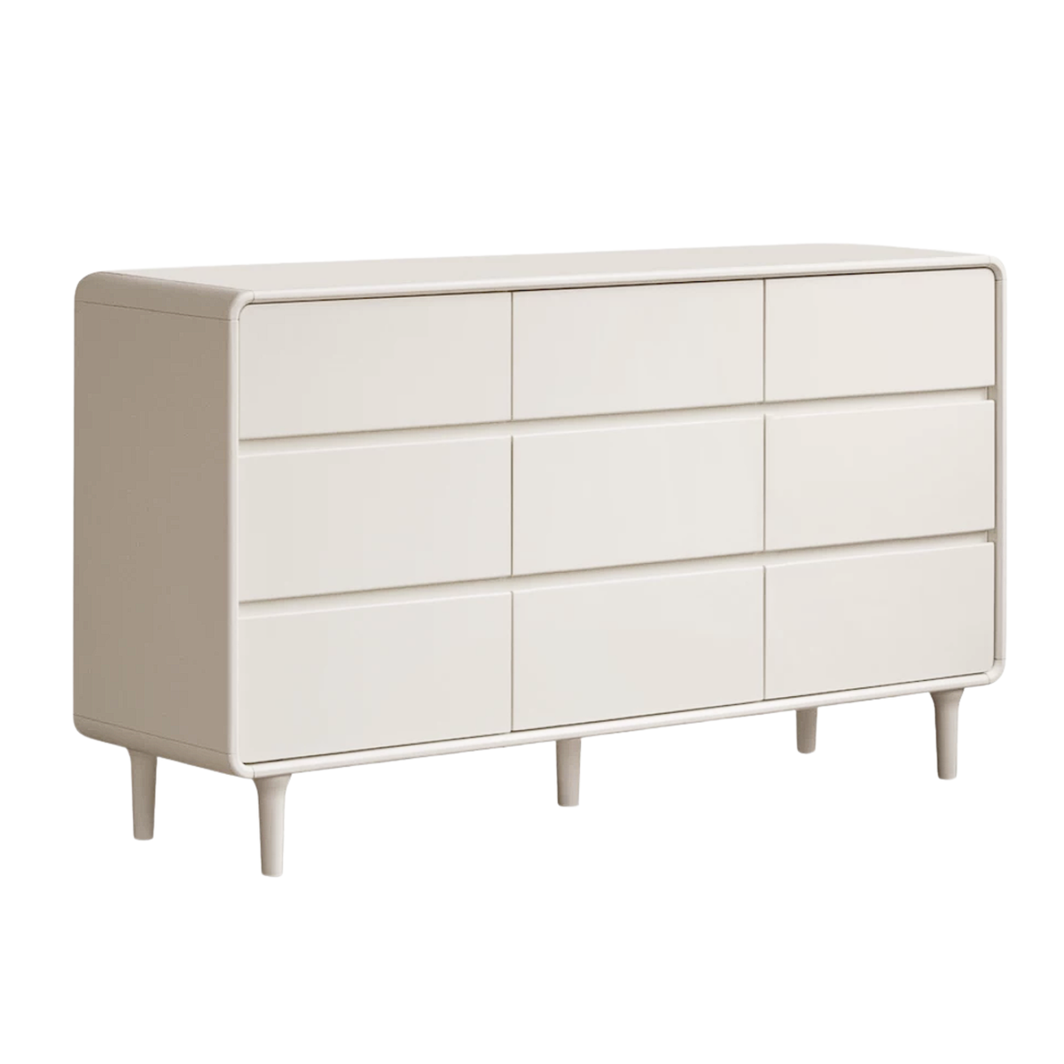 Solid Rubberwood Milky Cream Style Chest of Drawers