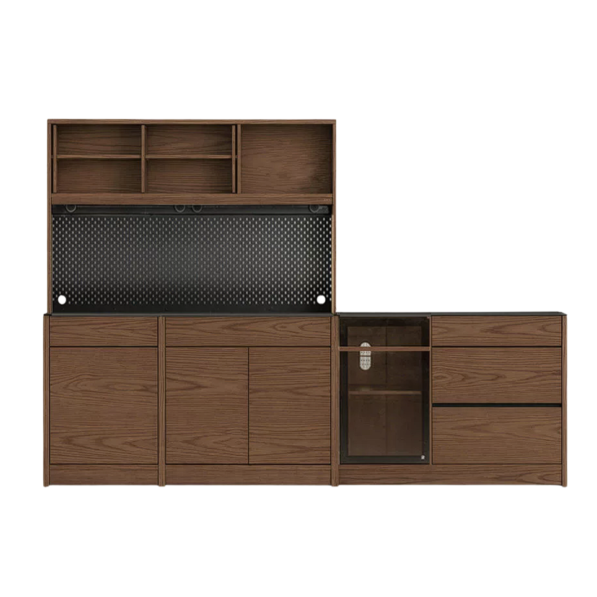 Black Walnut, Ash Solid Wood Light Luxury Style Rock Board Sideboard