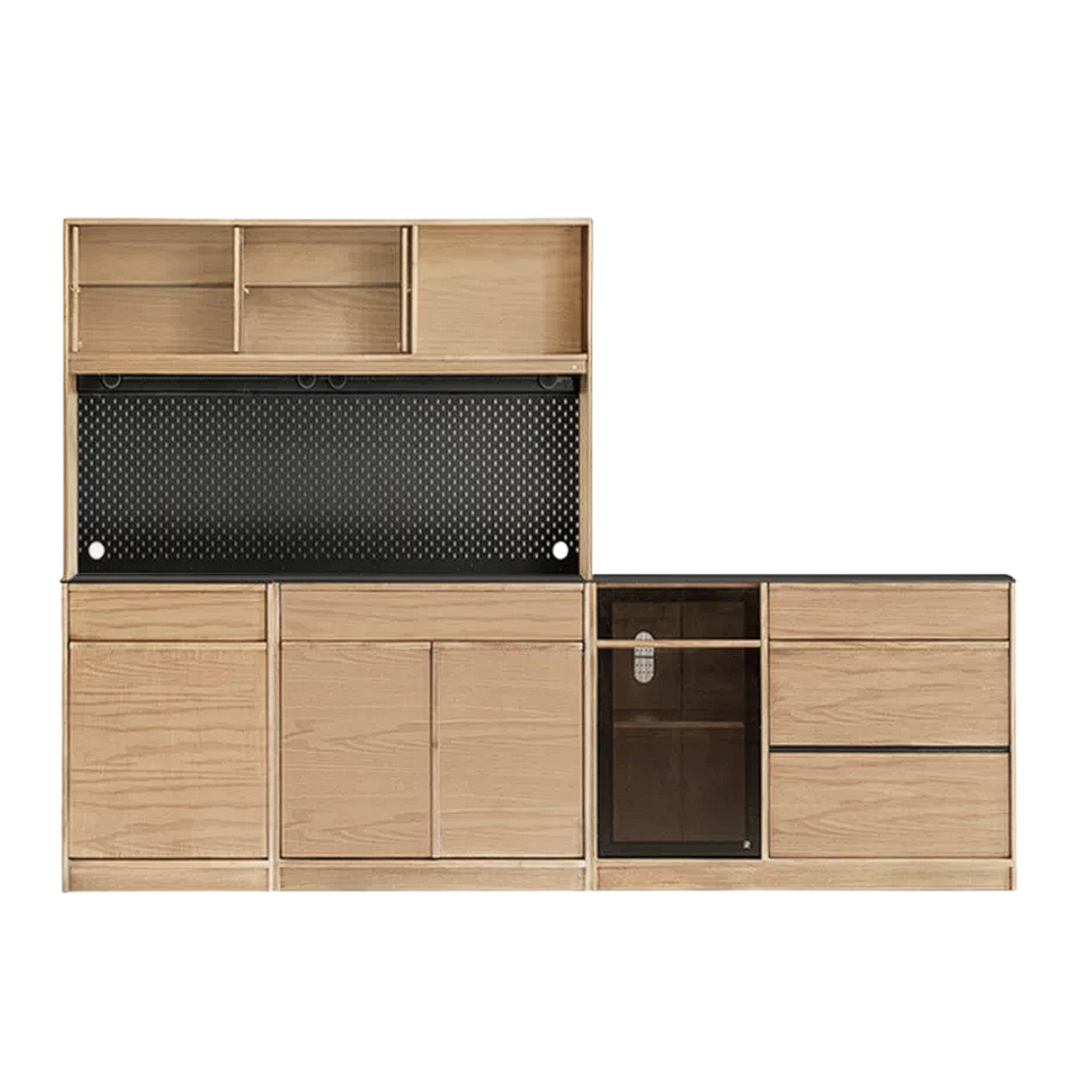 Black Walnut, Ash Solid Wood Light Luxury Style Rock Board Sideboard