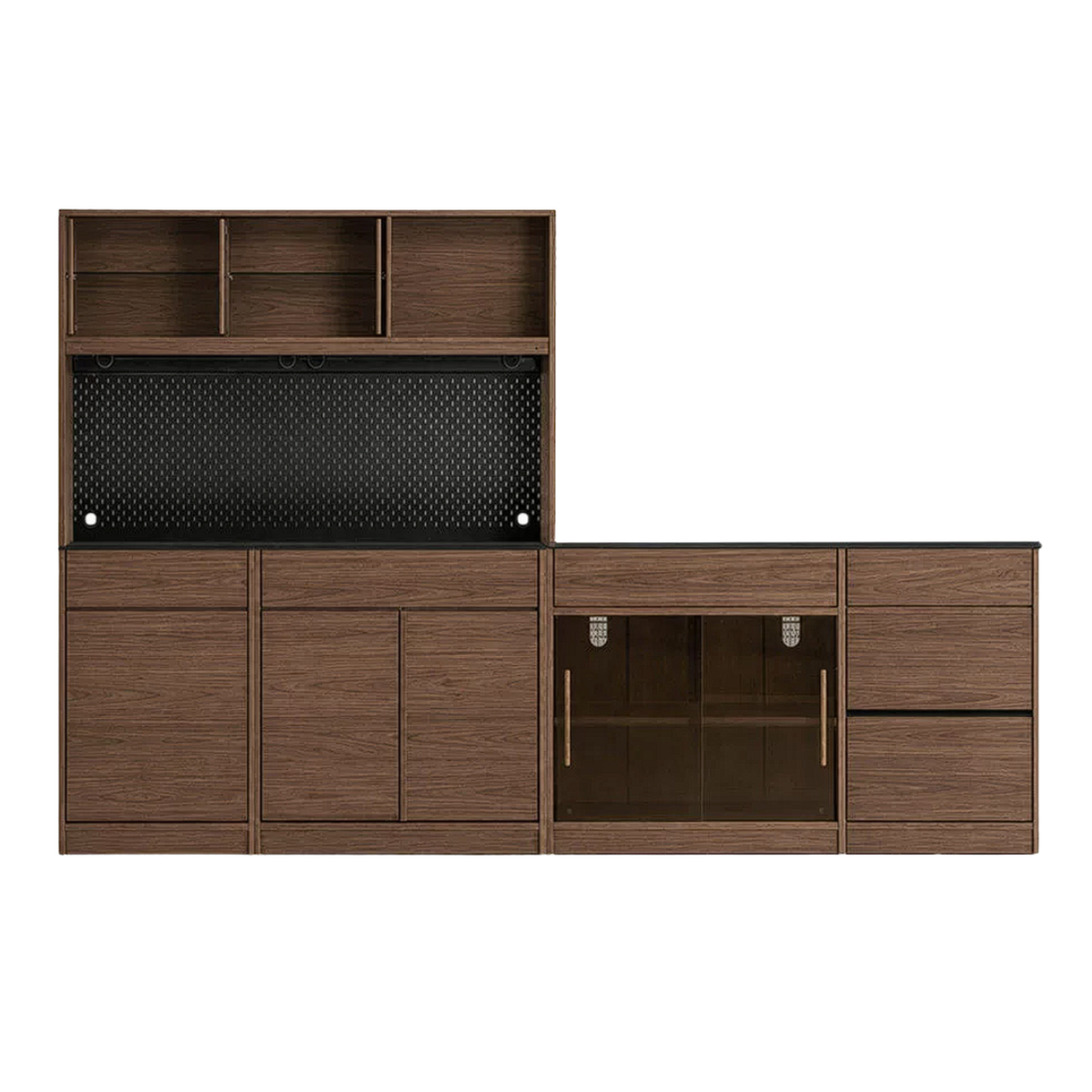 Black Walnut, Ash Solid Wood Light Luxury Style Rock Board Sideboard