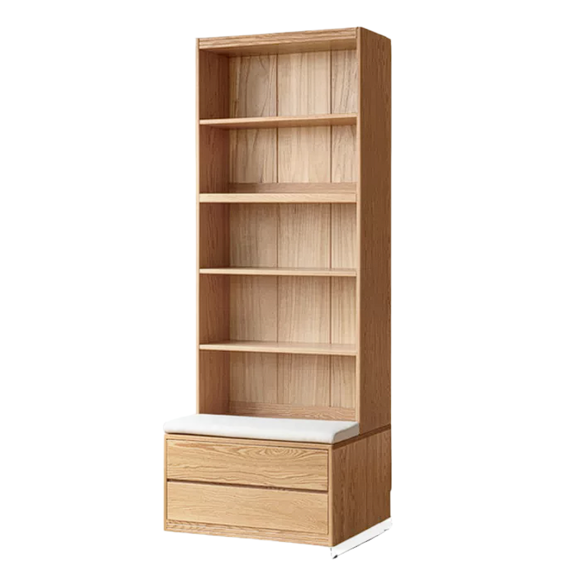 Ash, Oak Solid Wood Modern Combination Bookcase Integrated Card Seat