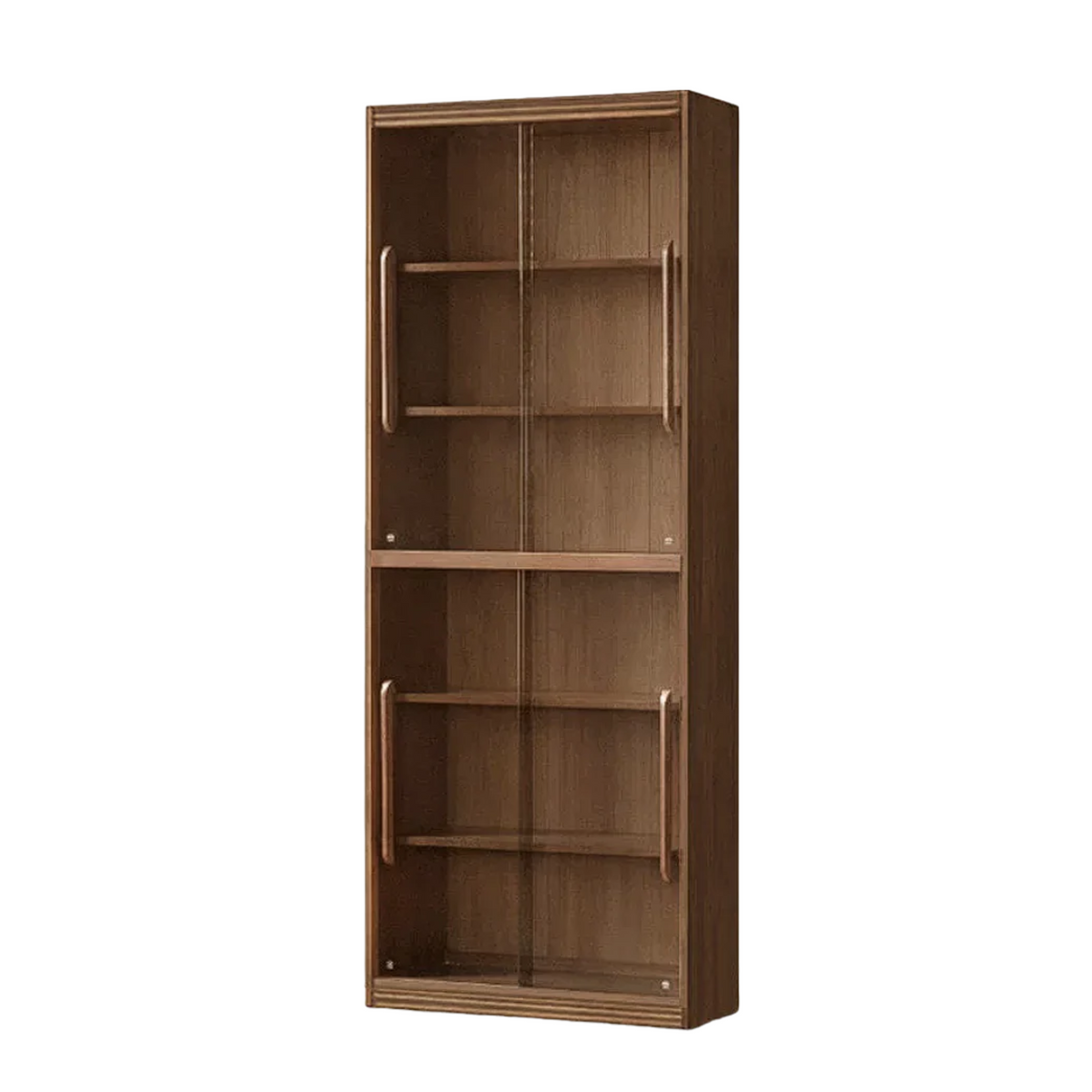 Black Walnut, Oak, Ash Solid Wood Floor-Standing Bookcase with Luxury Storage Cabinet