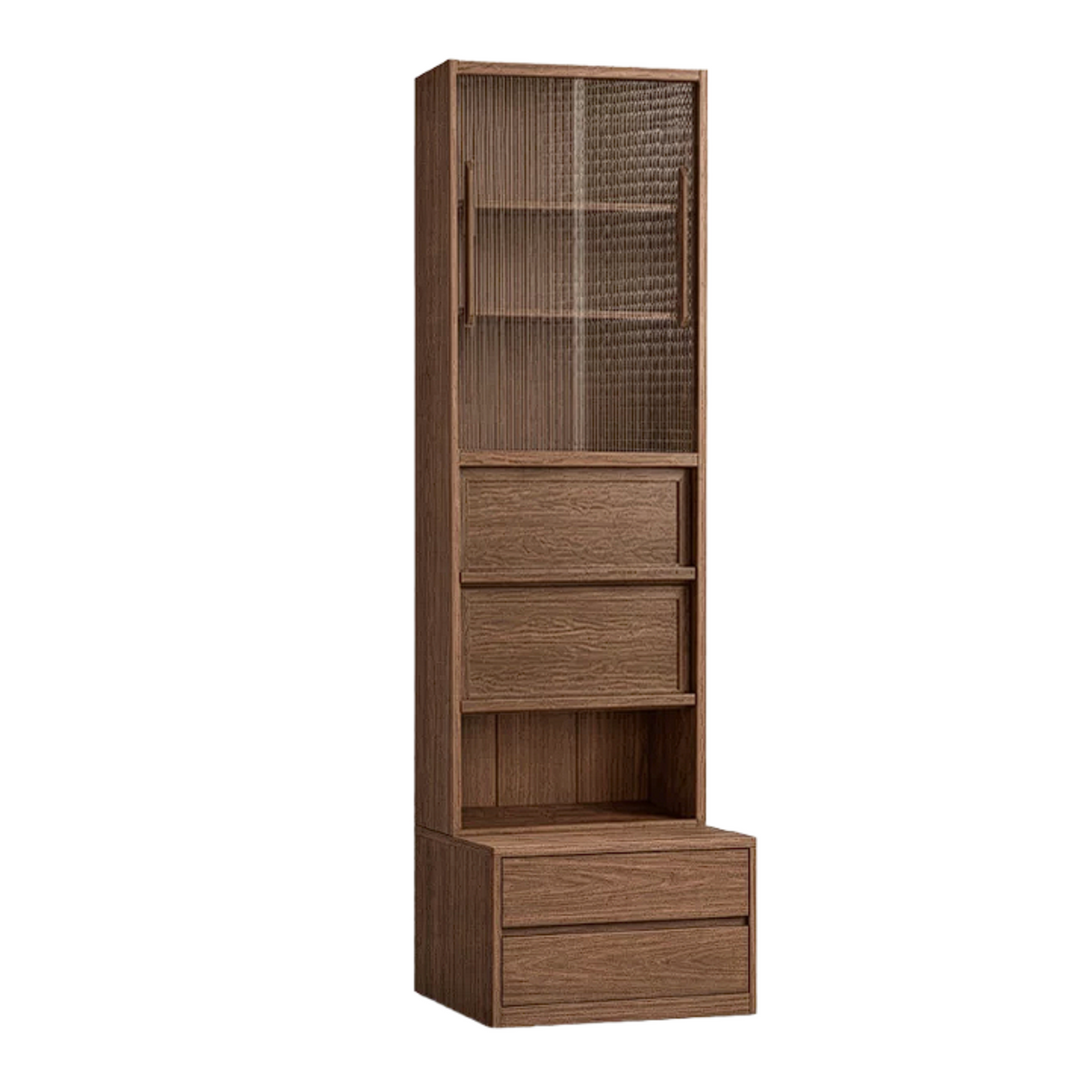 Ash Solid Wood Wall-Mounted Bookcase with Integrated Study Shelf