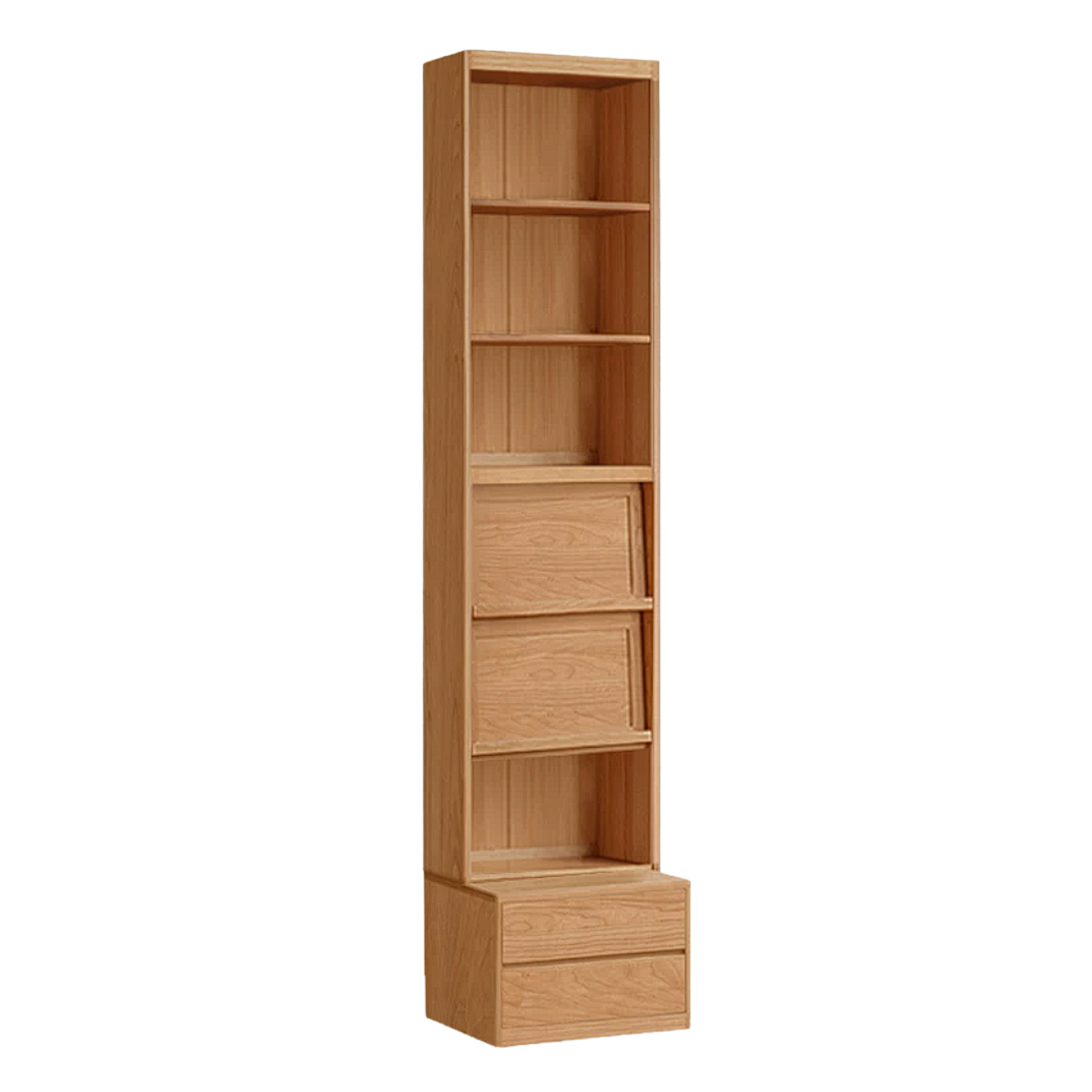 Cherry Solid Wood Bookcase Combination Glass Cabinet