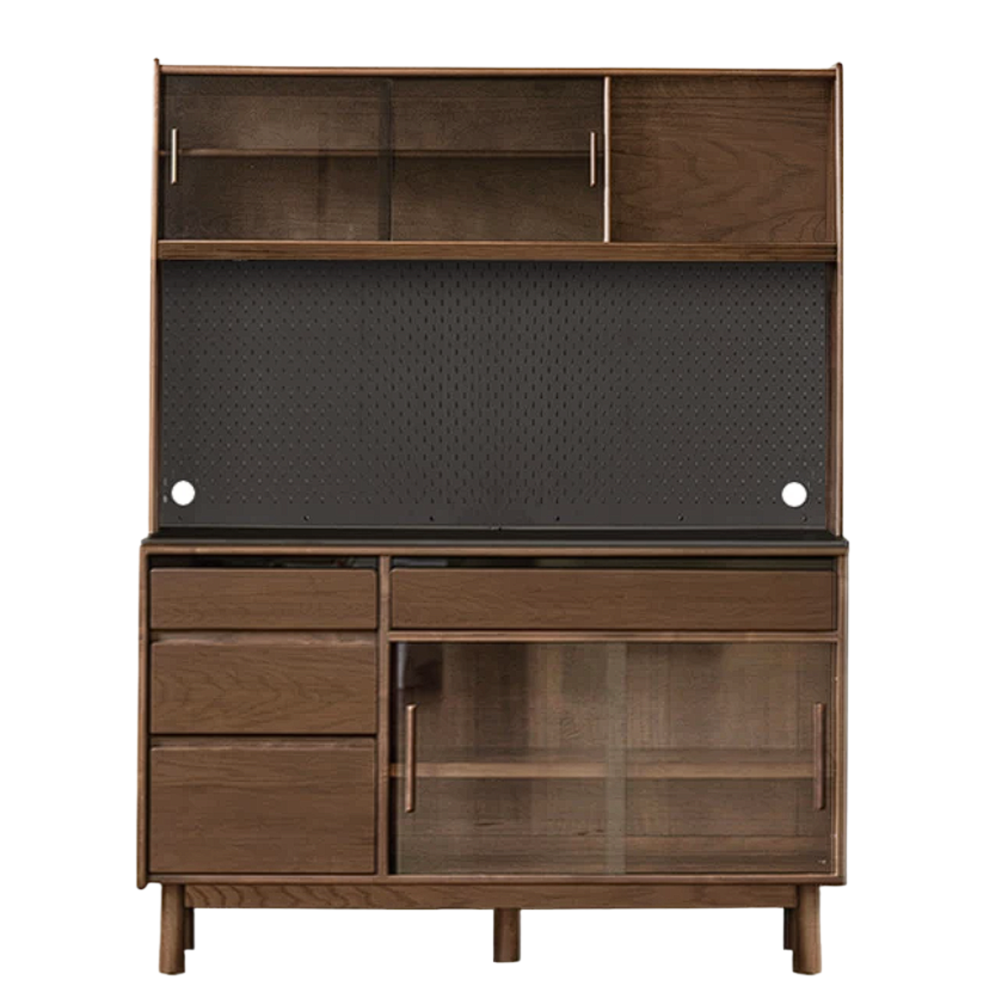 Black Walnut, Sandalwood Solid Wood Light Luxury Rock Plate Sideboard