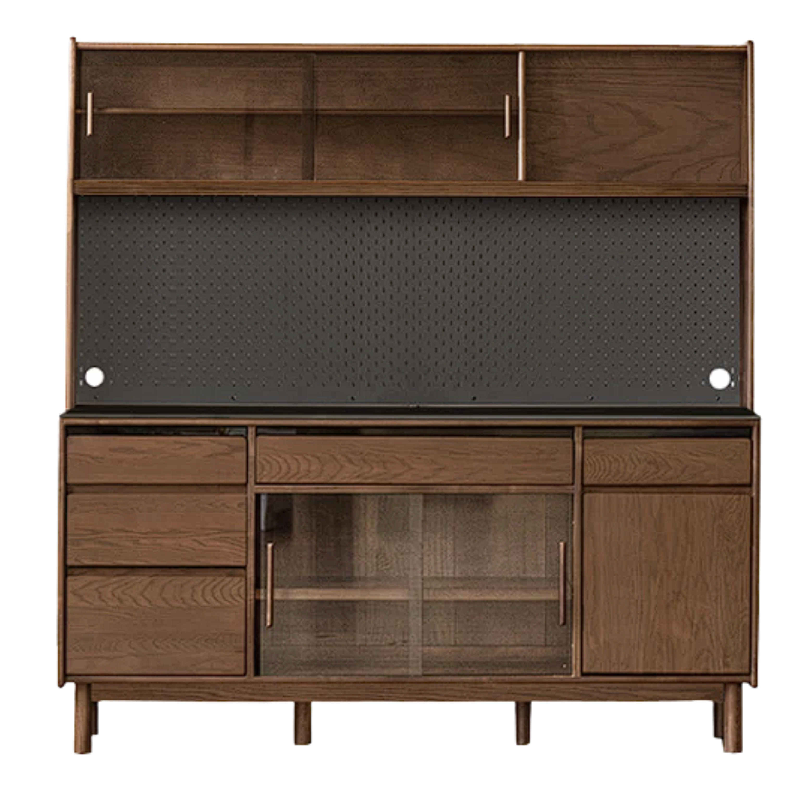 Black Walnut, Sandalwood Solid Wood Light Luxury Rock Plate Sideboard