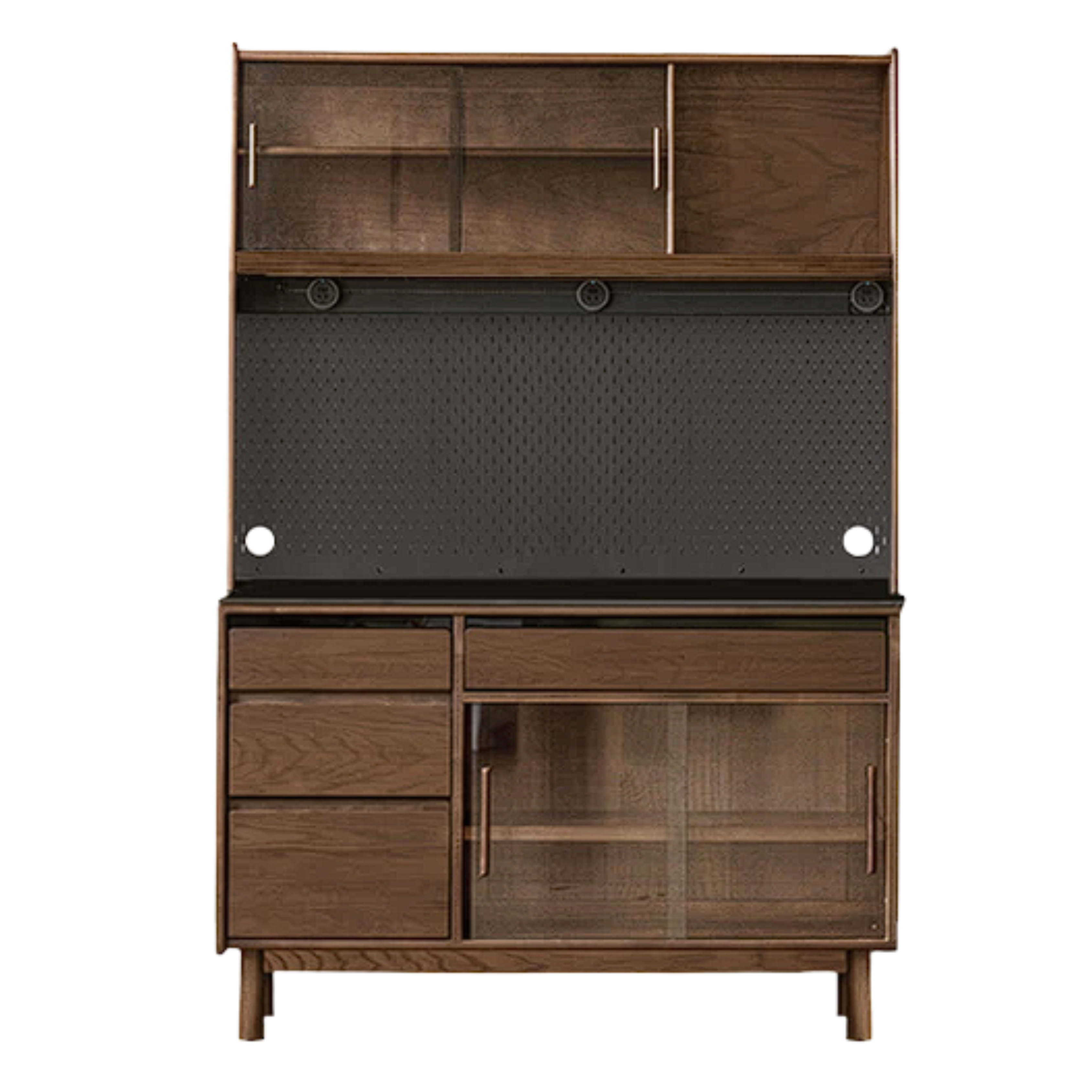Black Walnut, Sandalwood Solid Wood Light Luxury Rock Plate Sideboard