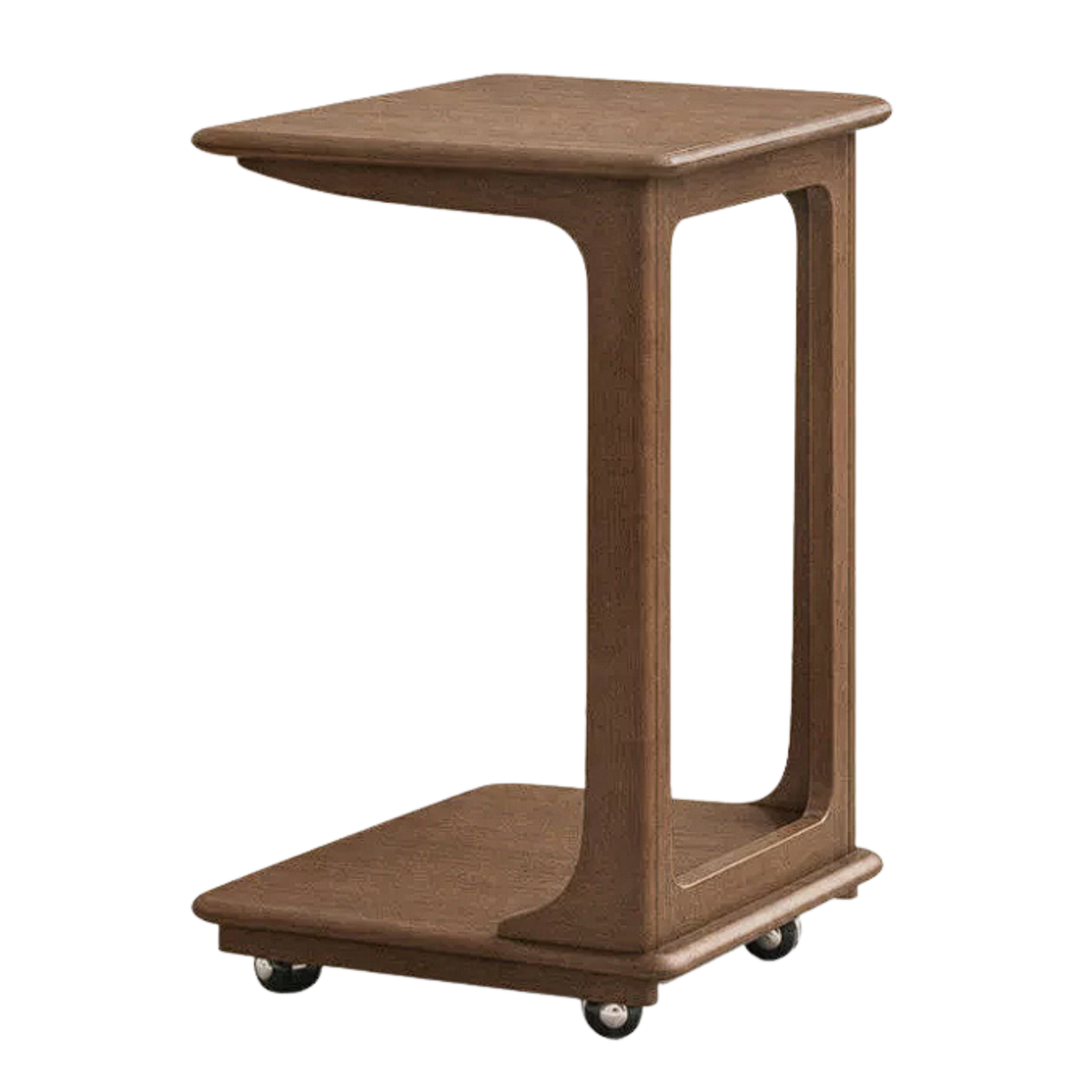 Black Walnut, Beech Solid Wood Mobile Side Table