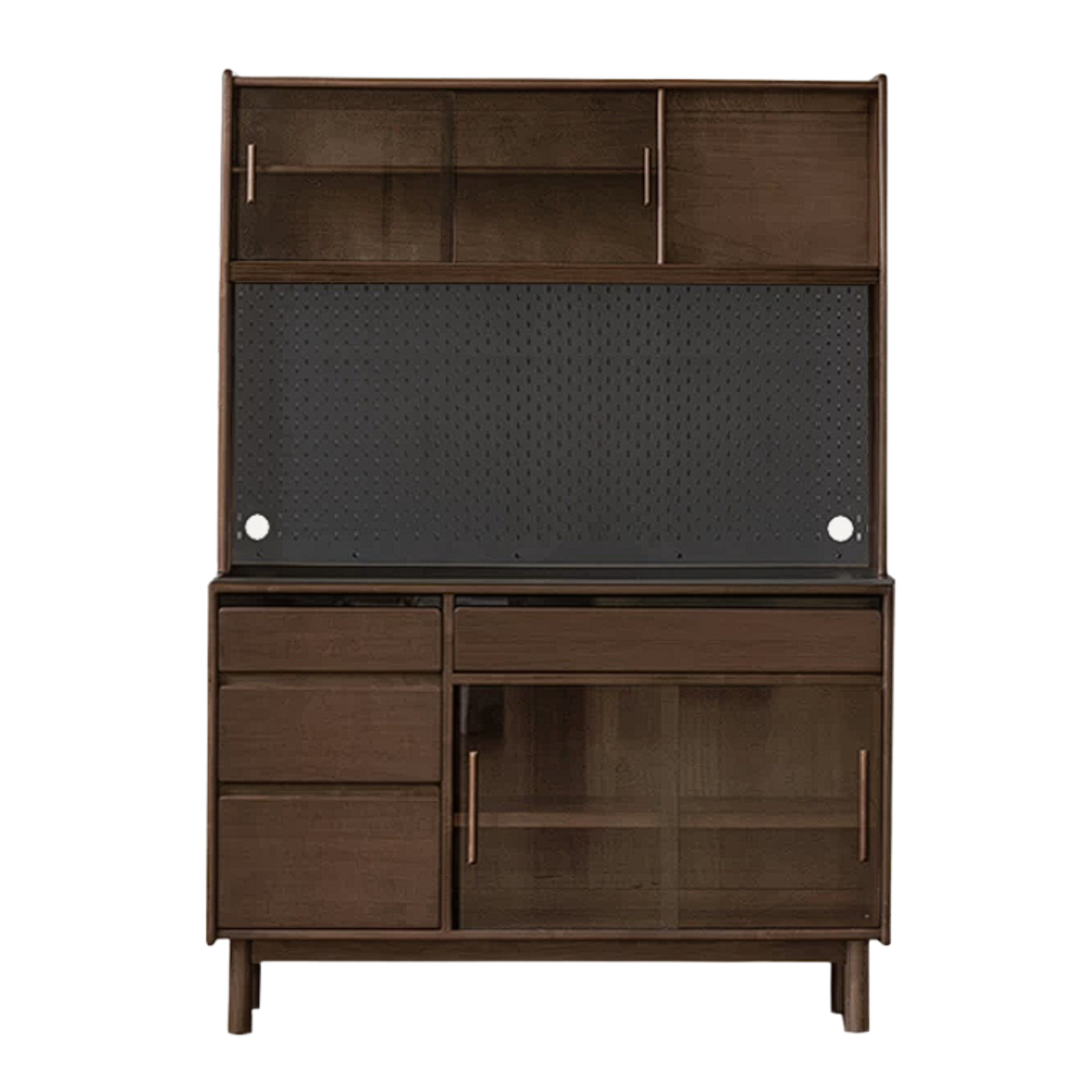 Black Walnut, Sandalwood Solid Wood Light Luxury Rock Plate Sideboard