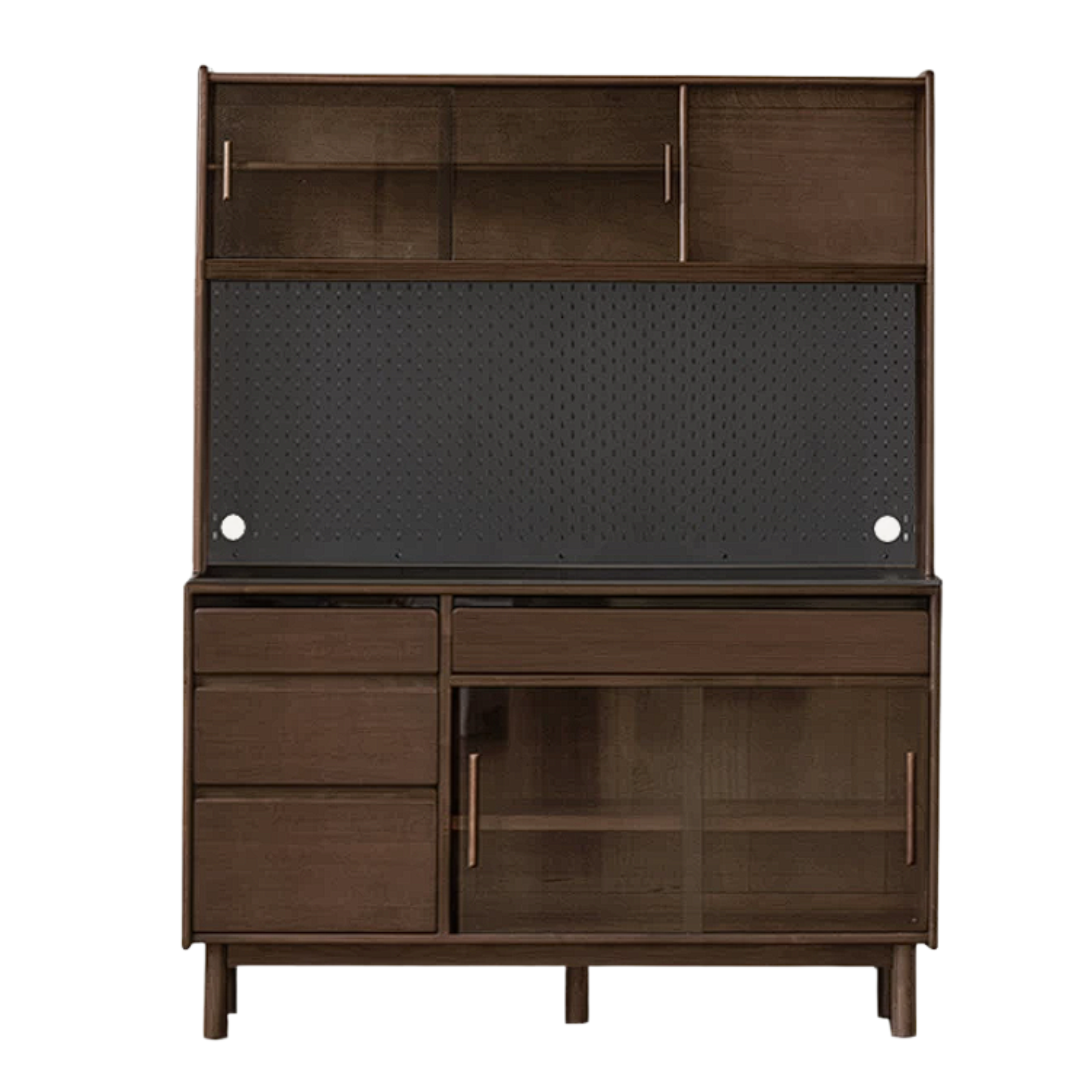 Black Walnut, Sandalwood Solid Wood Light Luxury Rock Plate Sideboard