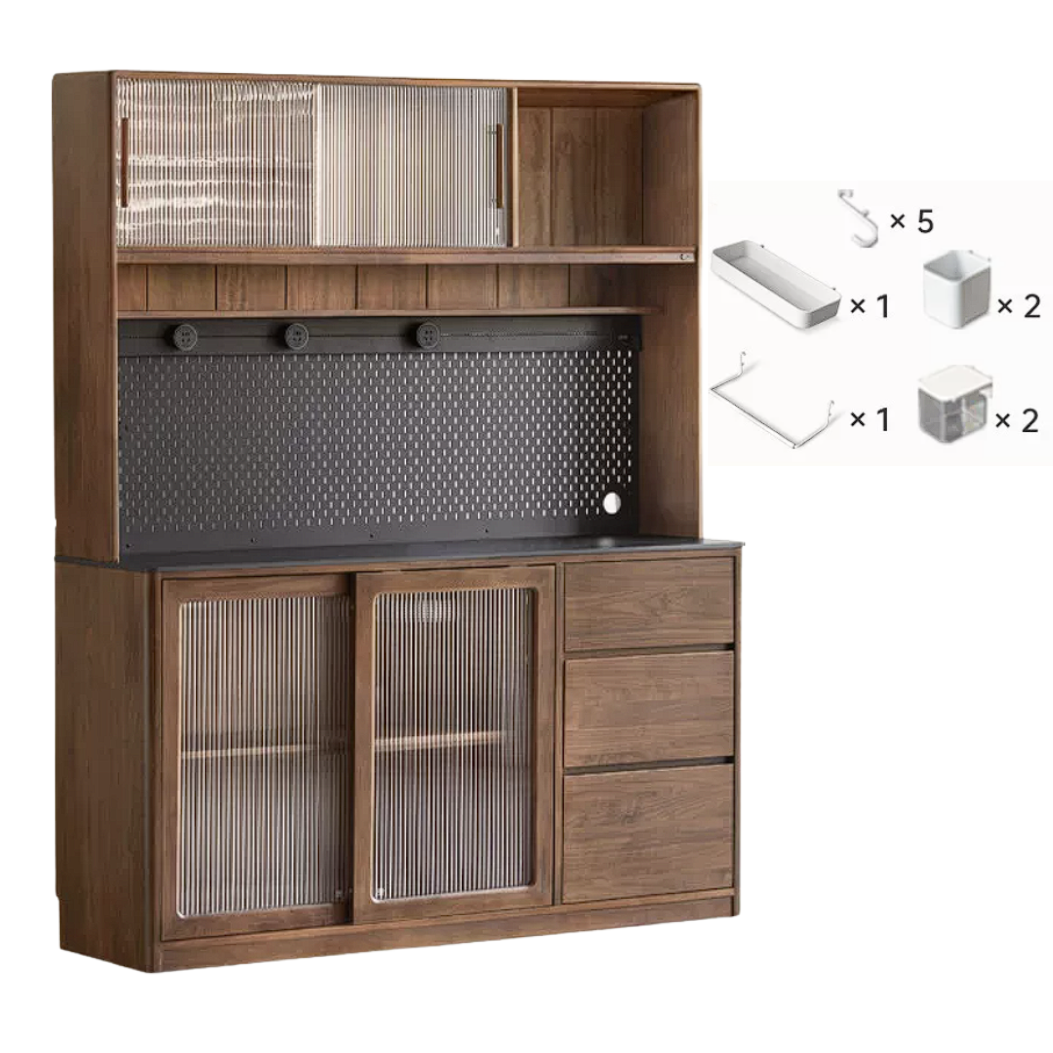 Black Walnut Solid Wood Sideboard Hole Storage
