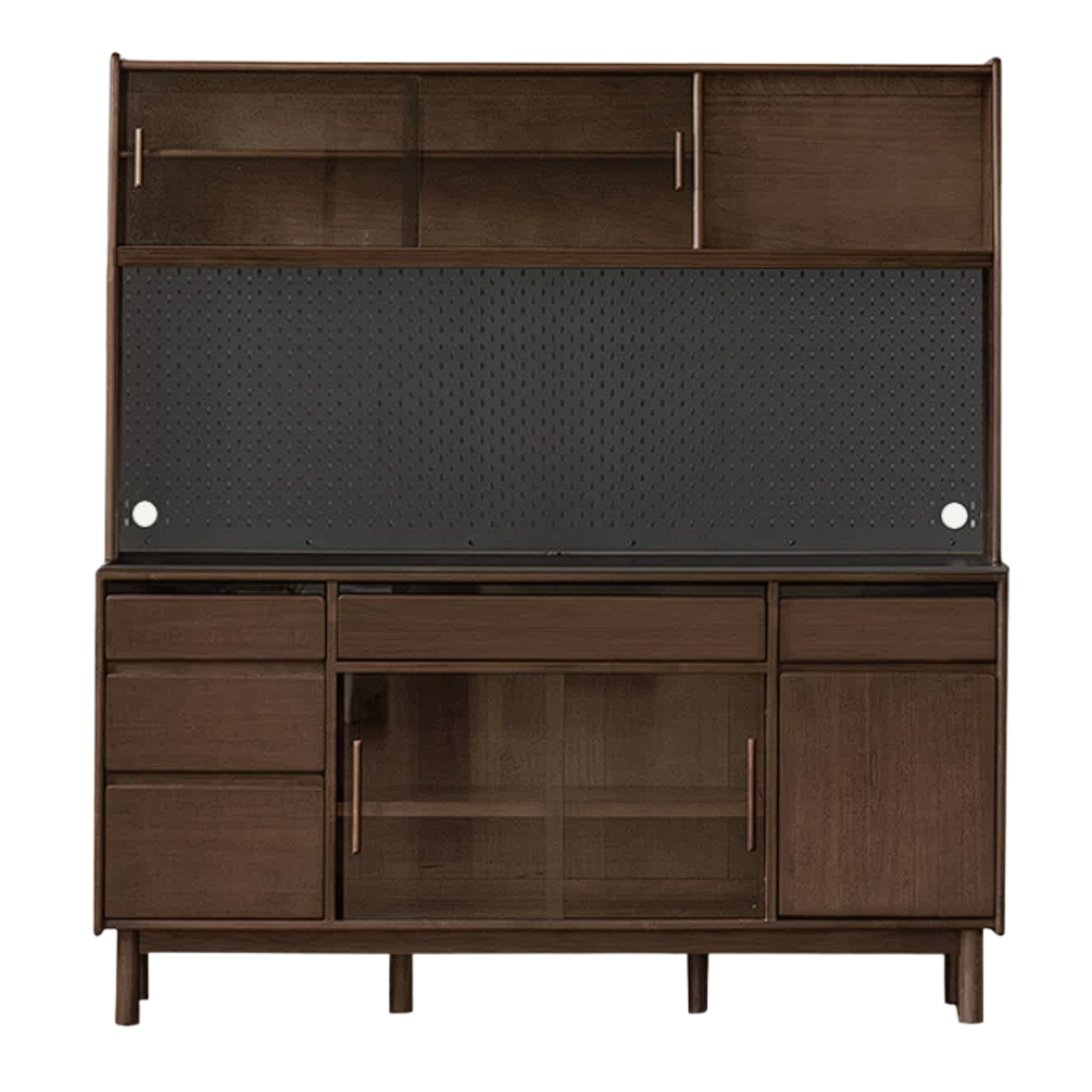 Black Walnut, Sandalwood Solid Wood Light Luxury Rock Plate Sideboard