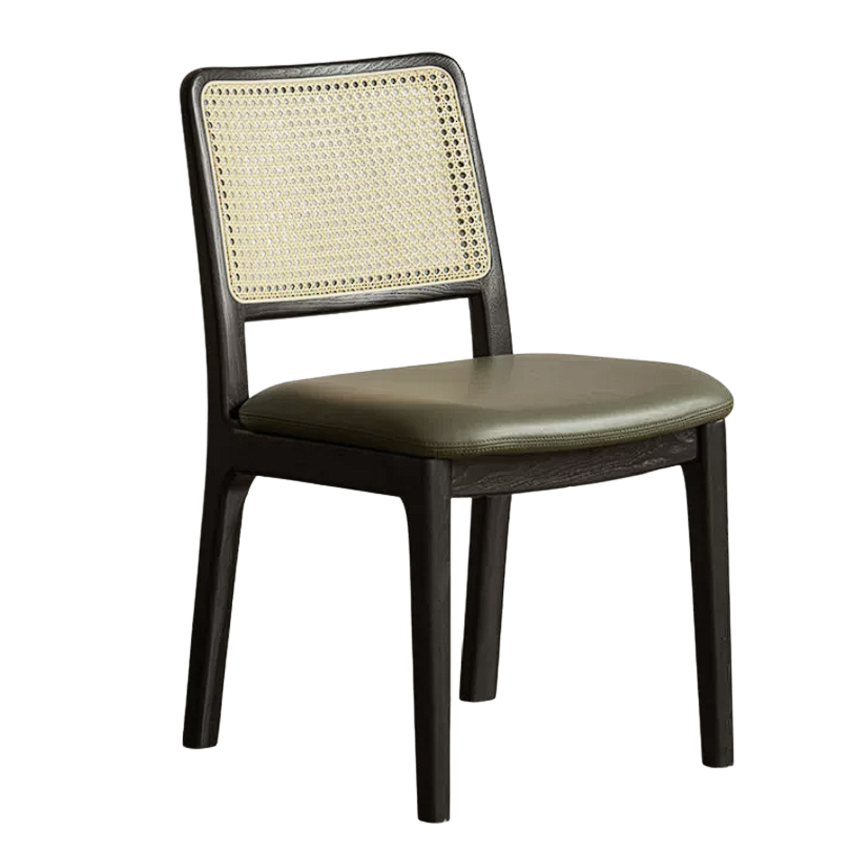 Set 4 pcs Black Walnut, Oak, Ash, Sandalwood Solid Wood Cane Back Dining Chair