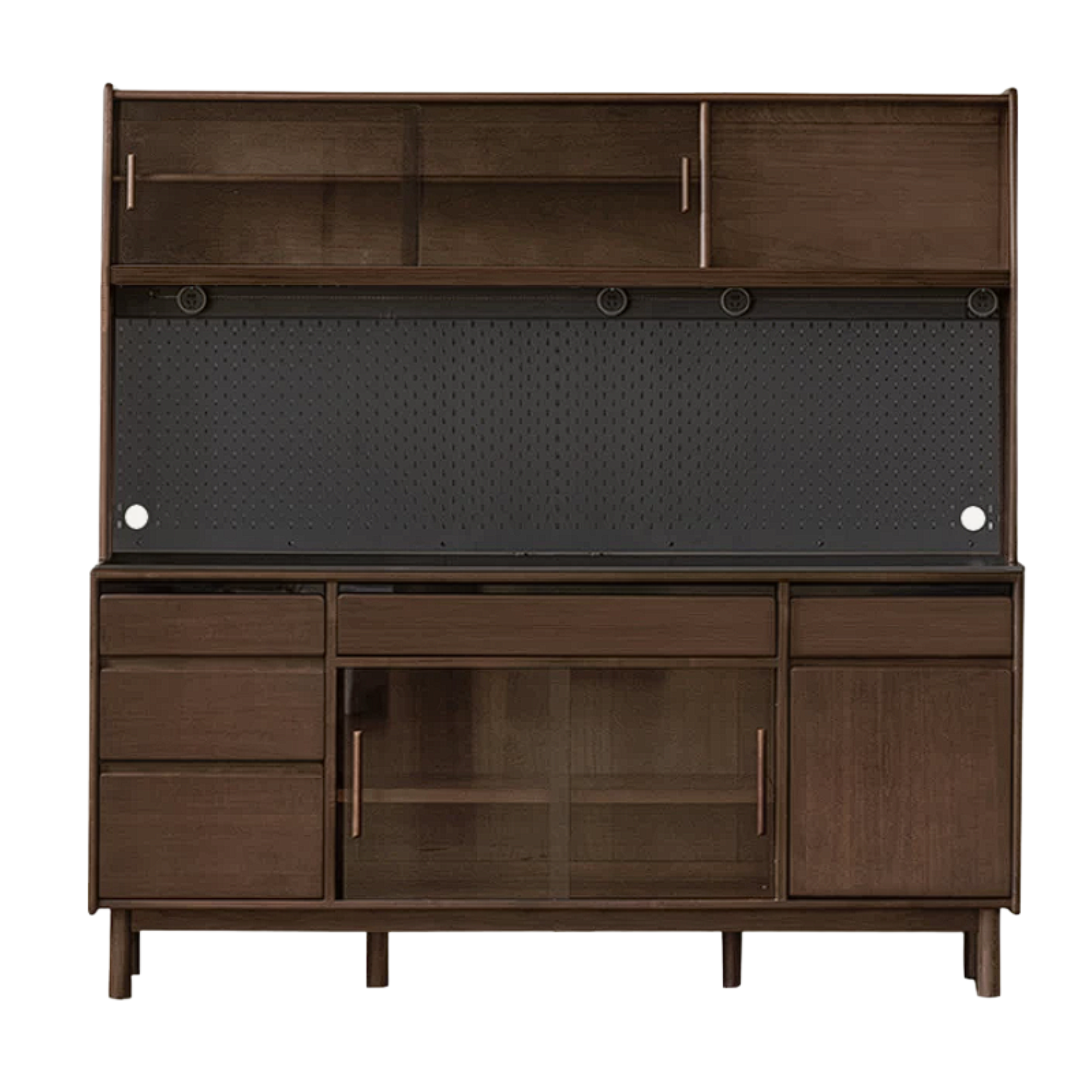 Black Walnut, Sandalwood Solid Wood Light Luxury Rock Plate Sideboard
