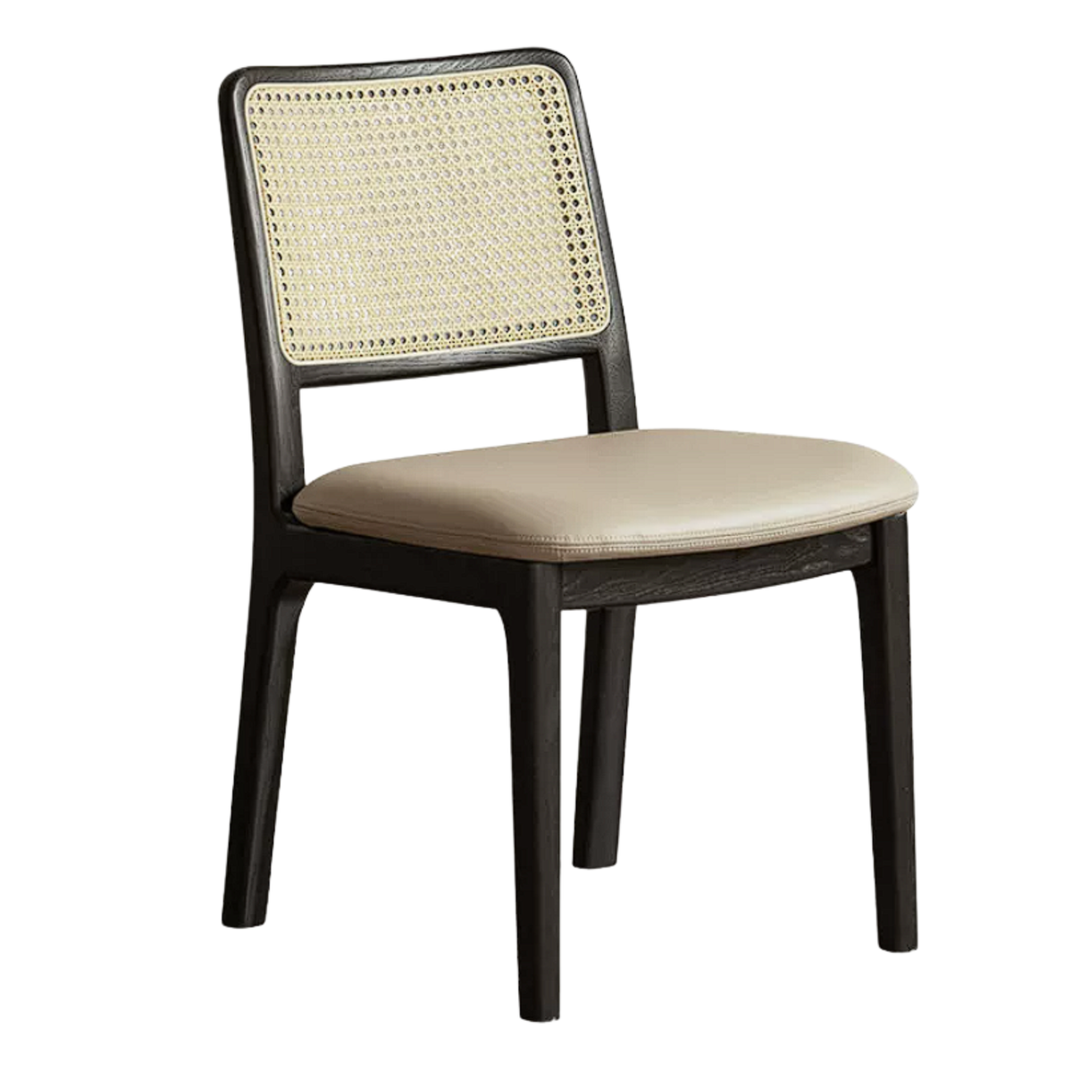 Set 4 pcs Black Walnut, Oak, Ash, Sandalwood Solid Wood Cane Back Dining Chair