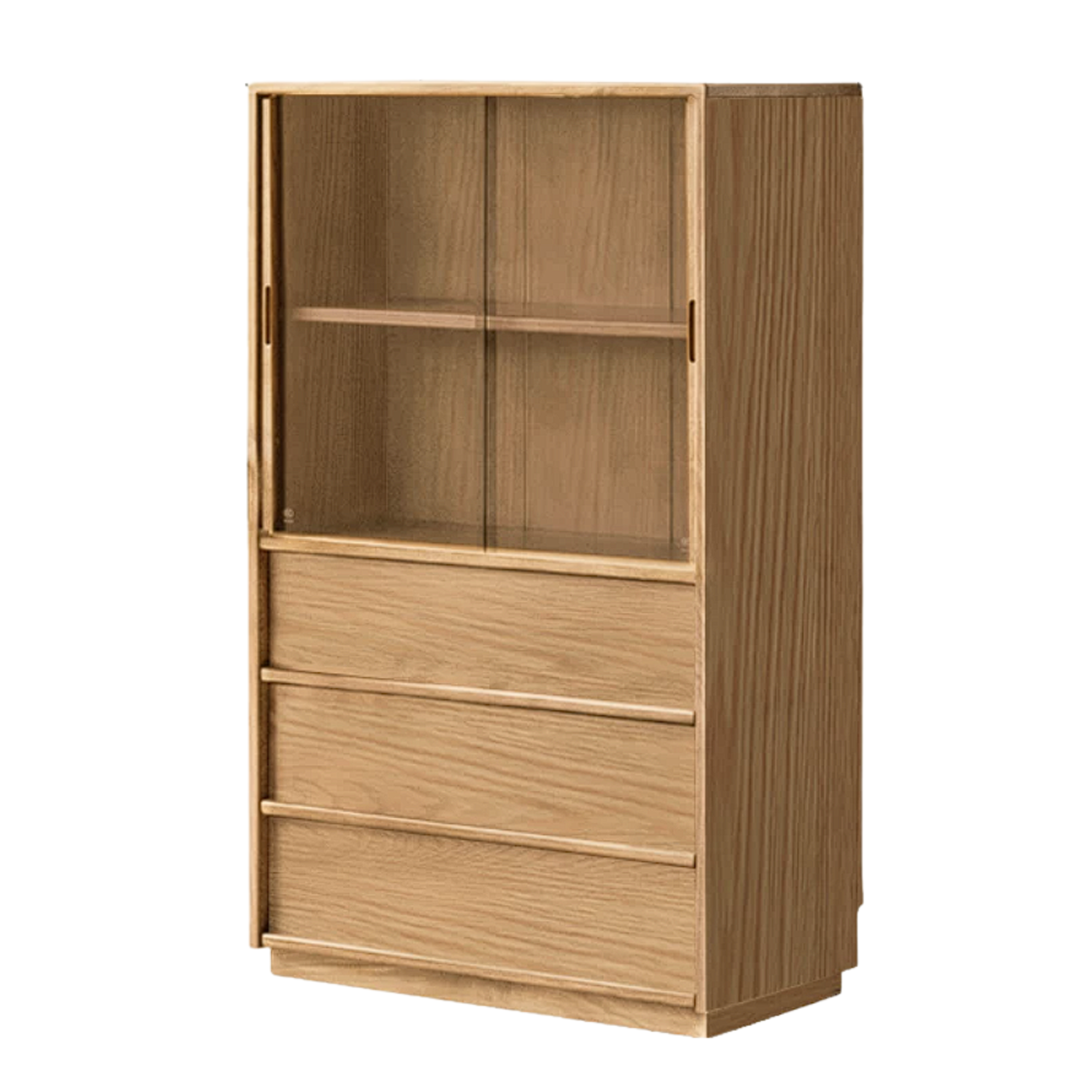 Oak, White oak, Black Walnut, Rosewood, Golden Sandalwood Solid Wood Wabi-Sabi Style Floor Side Cabinet