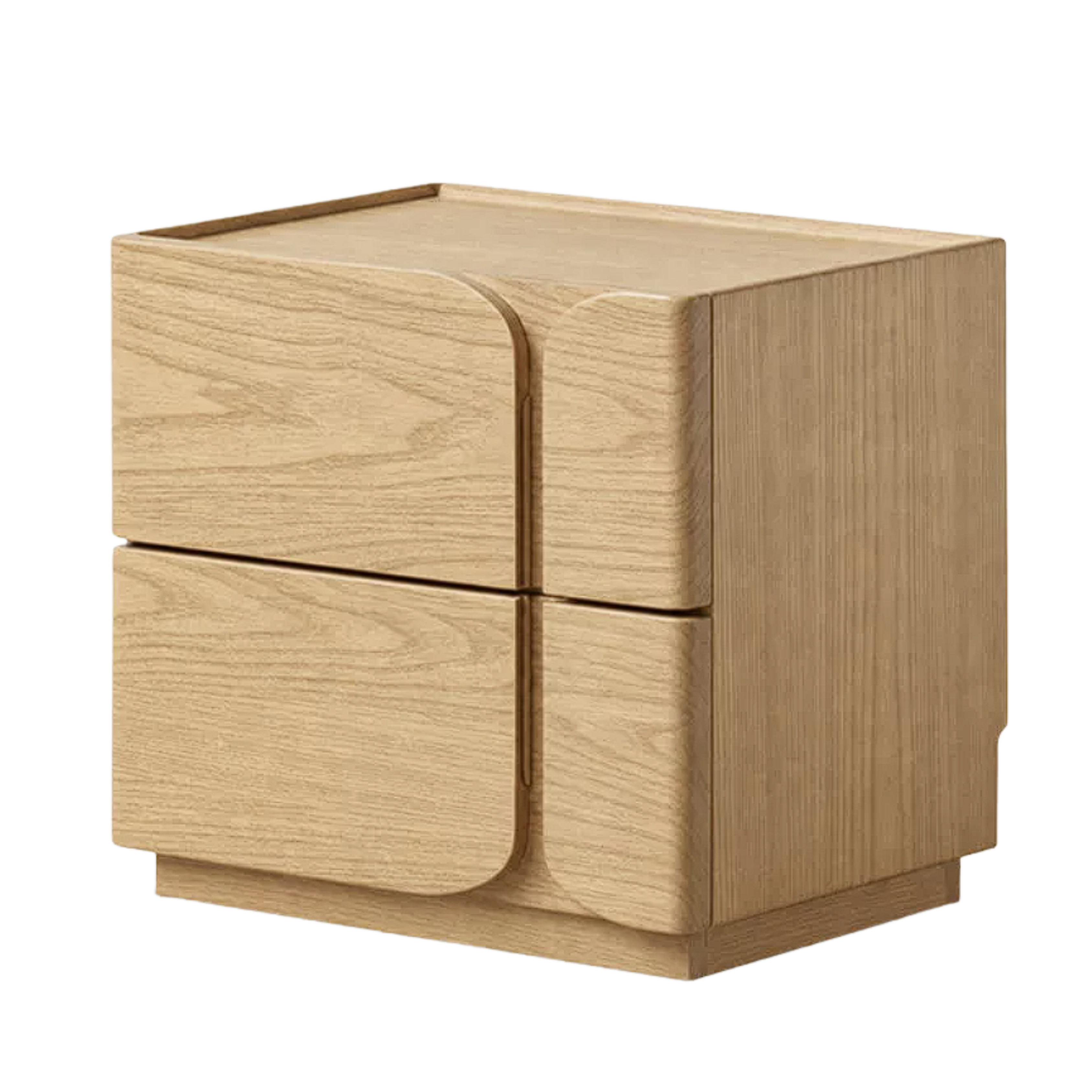 Black Walnut, Ash Solid Wood Nightstand with Light Luxury Storage Cabinet