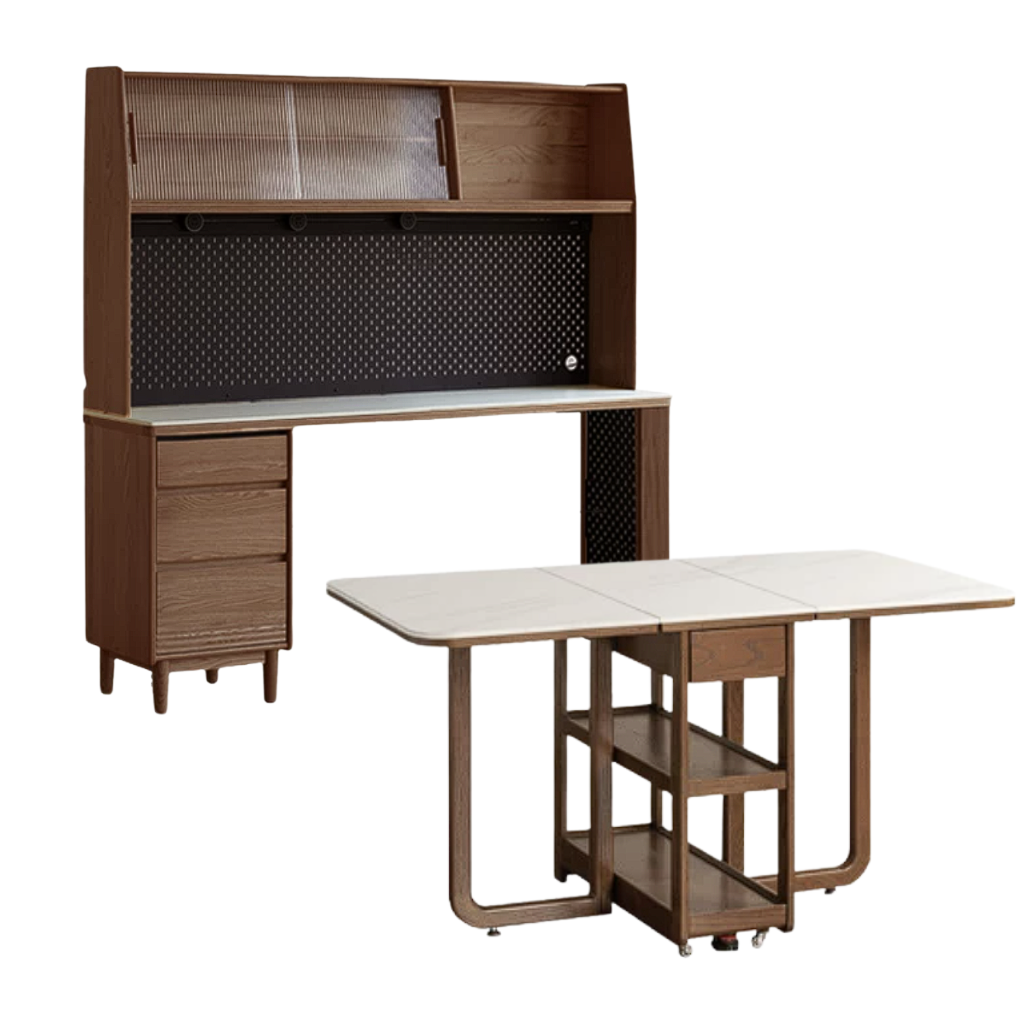 Oak, Ash Solid Wood Modern Rock Board Sideboard