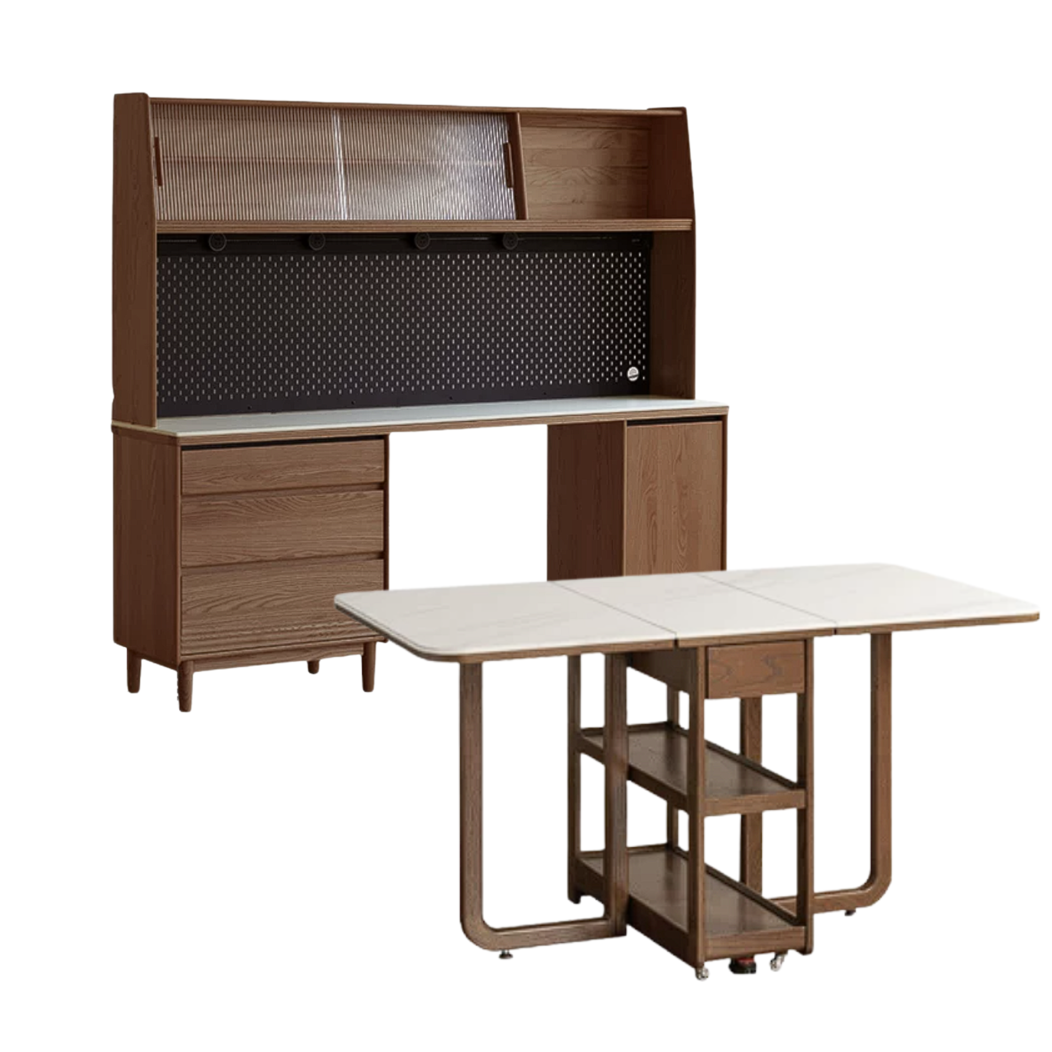 Oak, Ash Solid Wood Modern Rock Board Sideboard