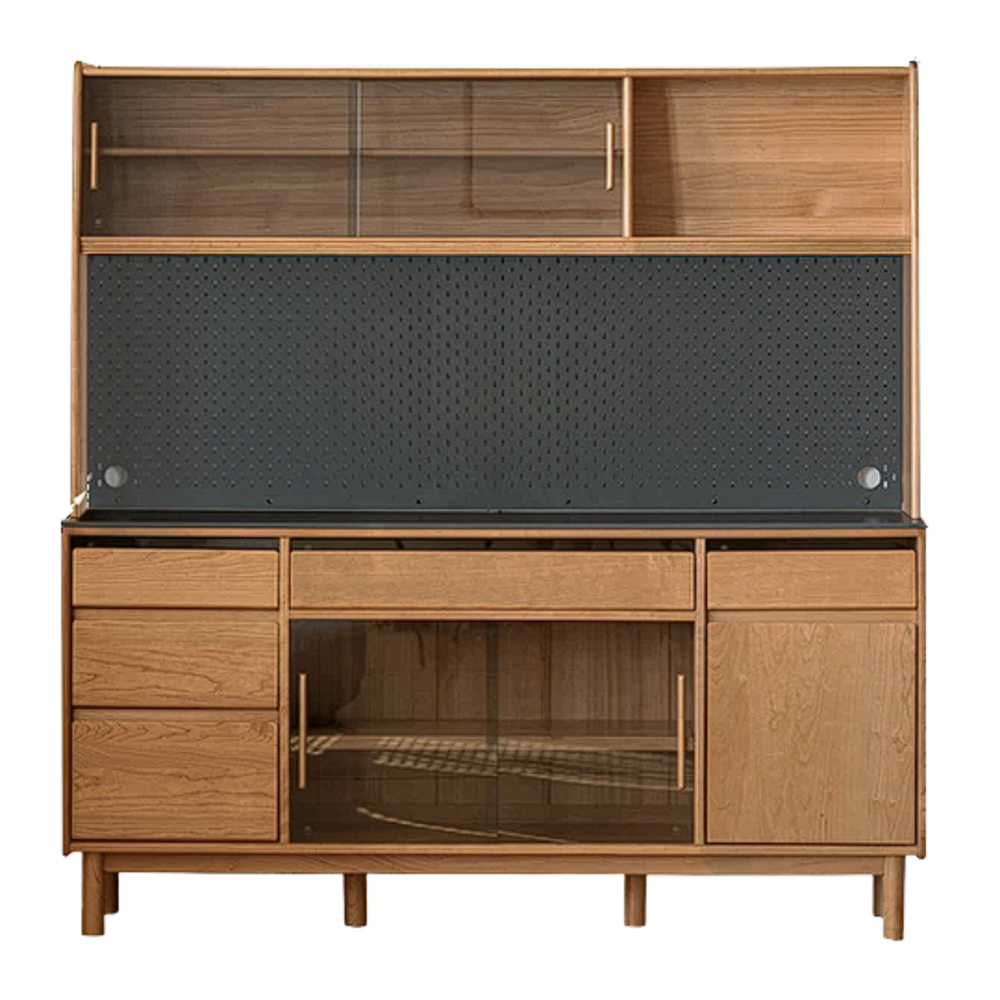 Cherry Solid Wood Rock Plate Storage Sideboard