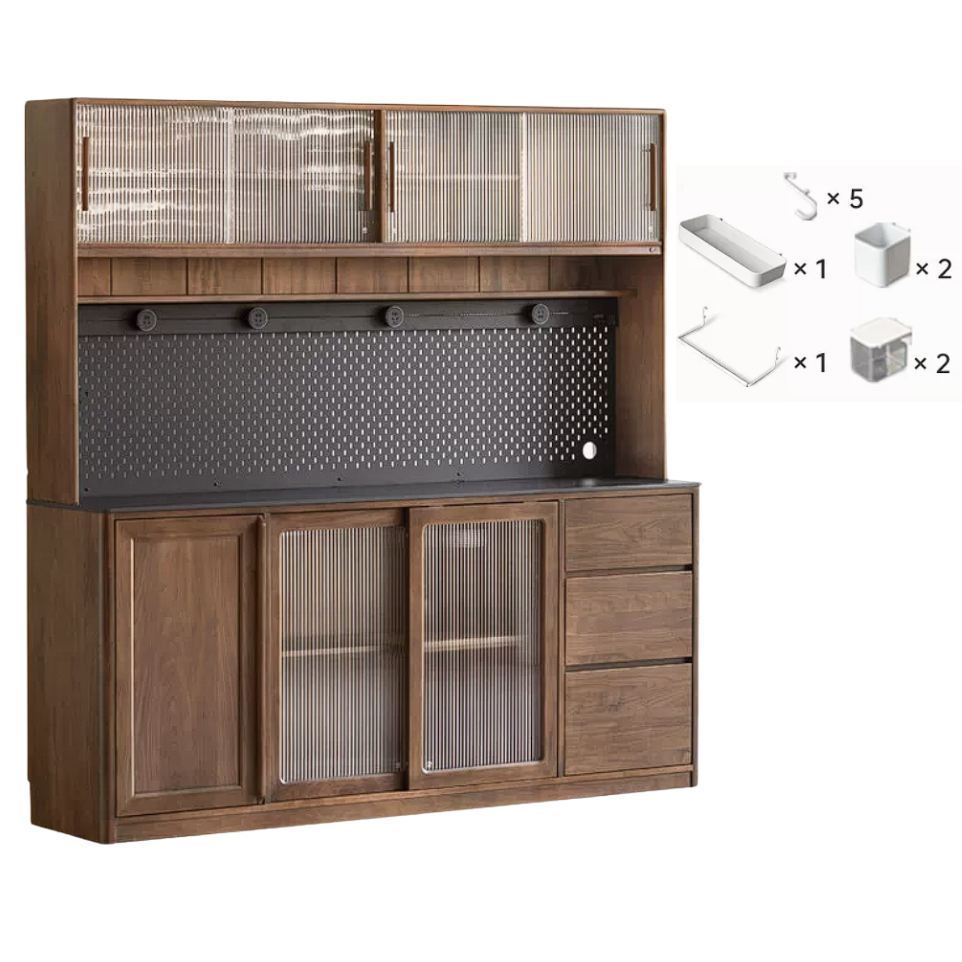 Black Walnut Solid Wood Sideboard Hole Storage