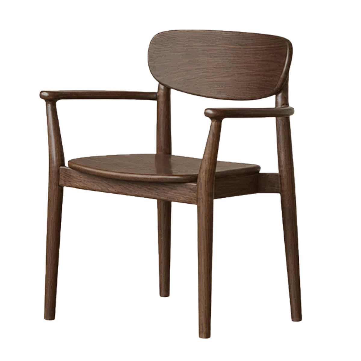 Set of 4 Black Walnut, Oak, White Ash, Ash, Golden Sandalwood Solid Wood Stacking Chairs and Armchairs