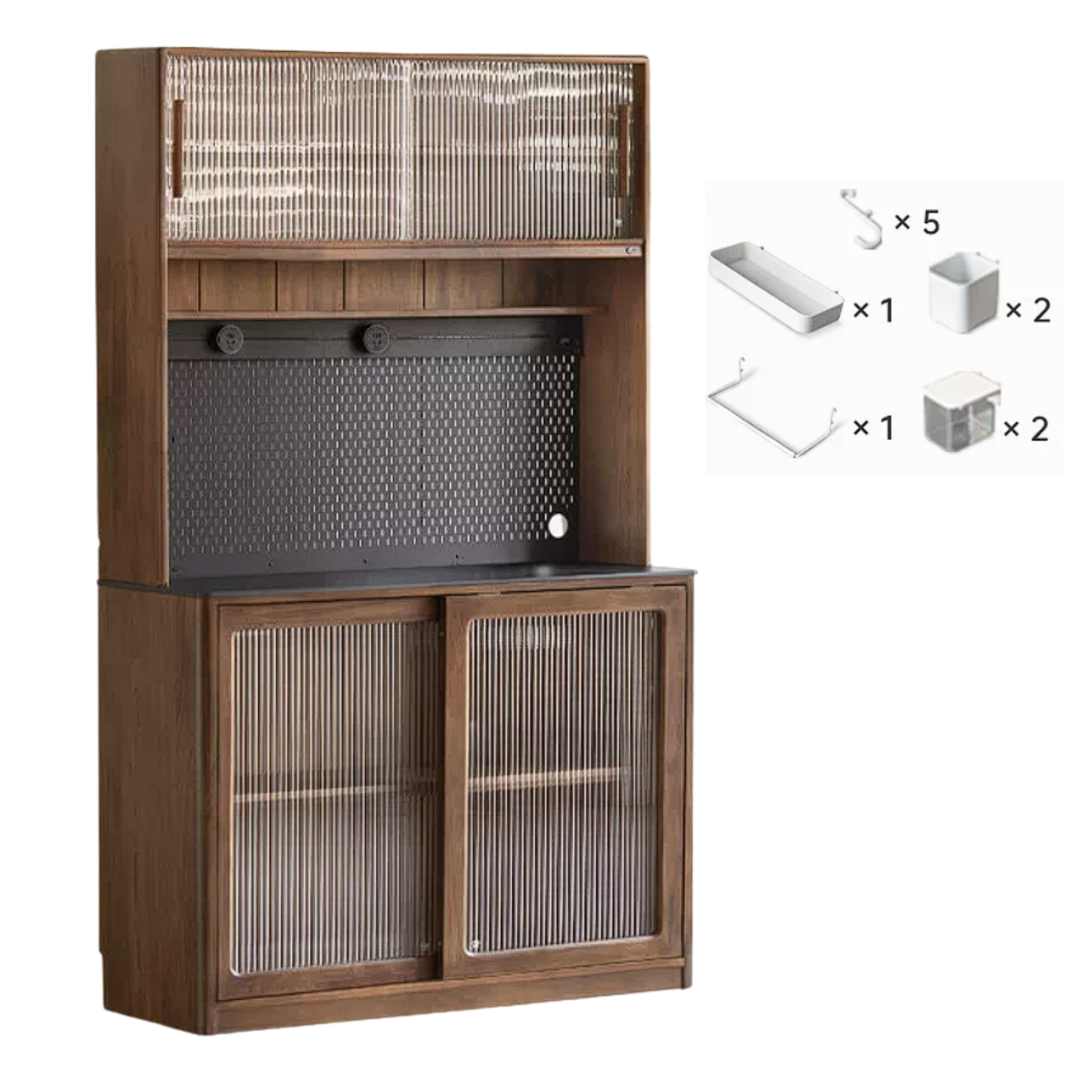 Black Walnut Solid Wood Sideboard Hole Storage