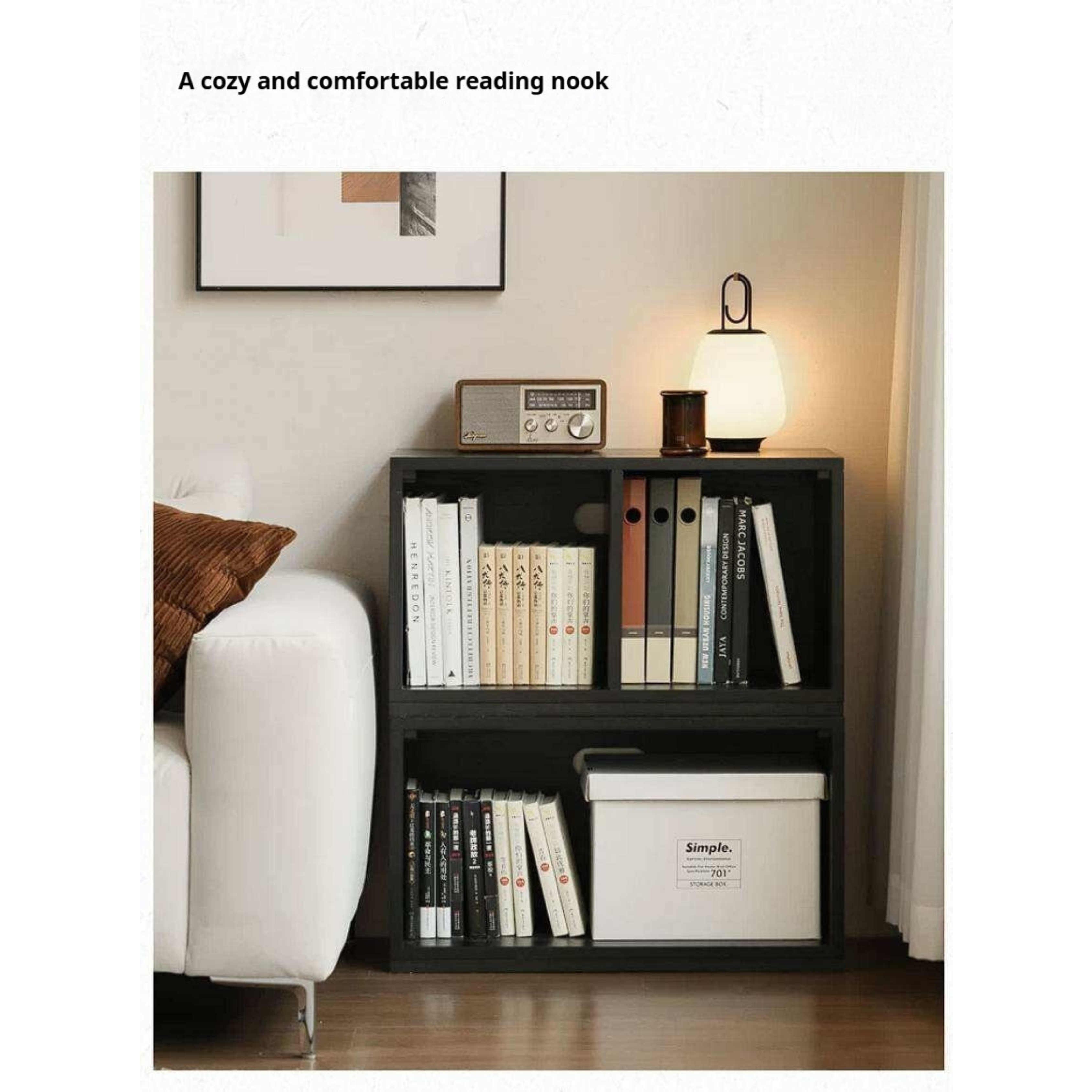 Oak Solid Wood TV Cabinet Modular with Modern Minimalist Storage