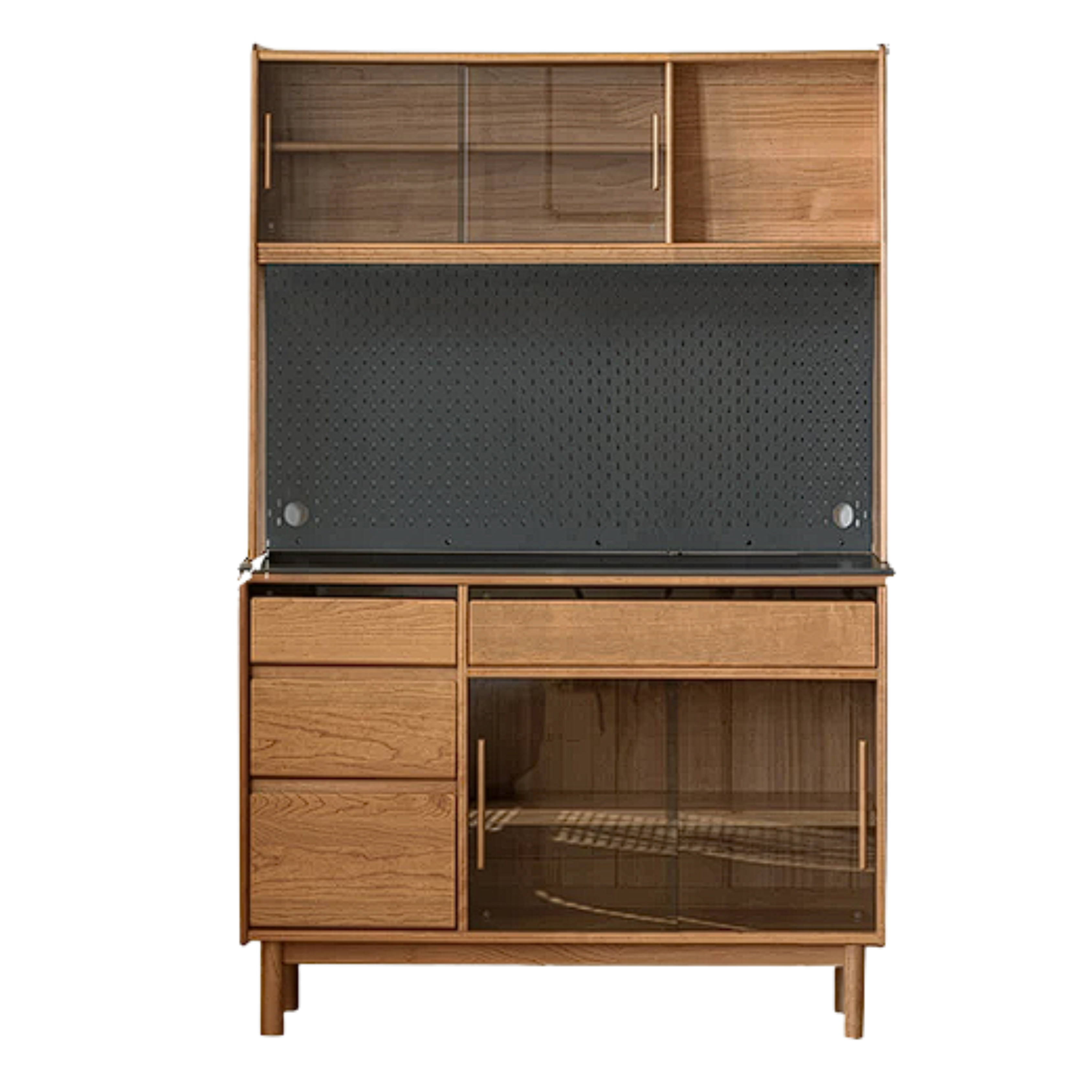 Cherry Solid Wood Rock Plate Storage Sideboard