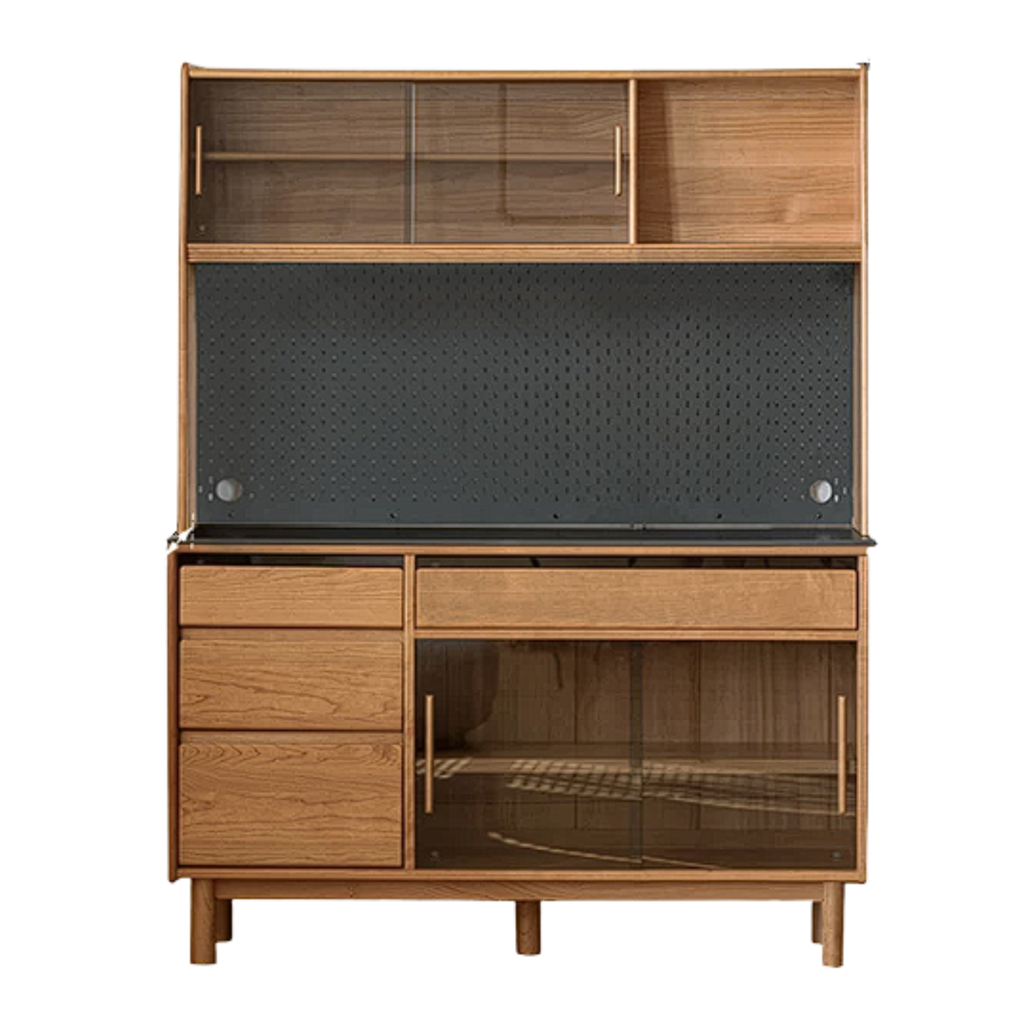 Cherry Solid Wood Rock Plate Storage Sideboard