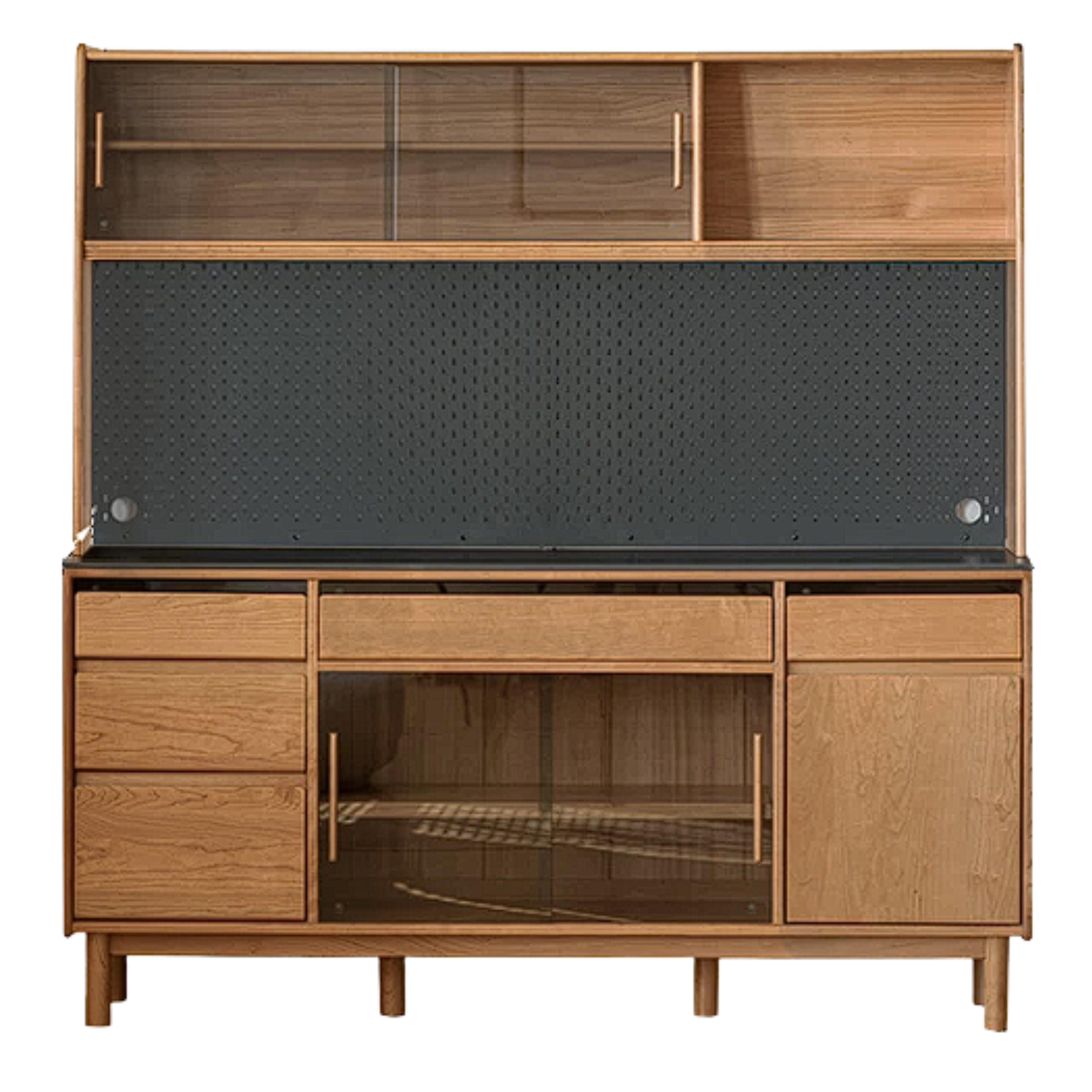 Cherry Solid Wood Rock Plate Storage Sideboard