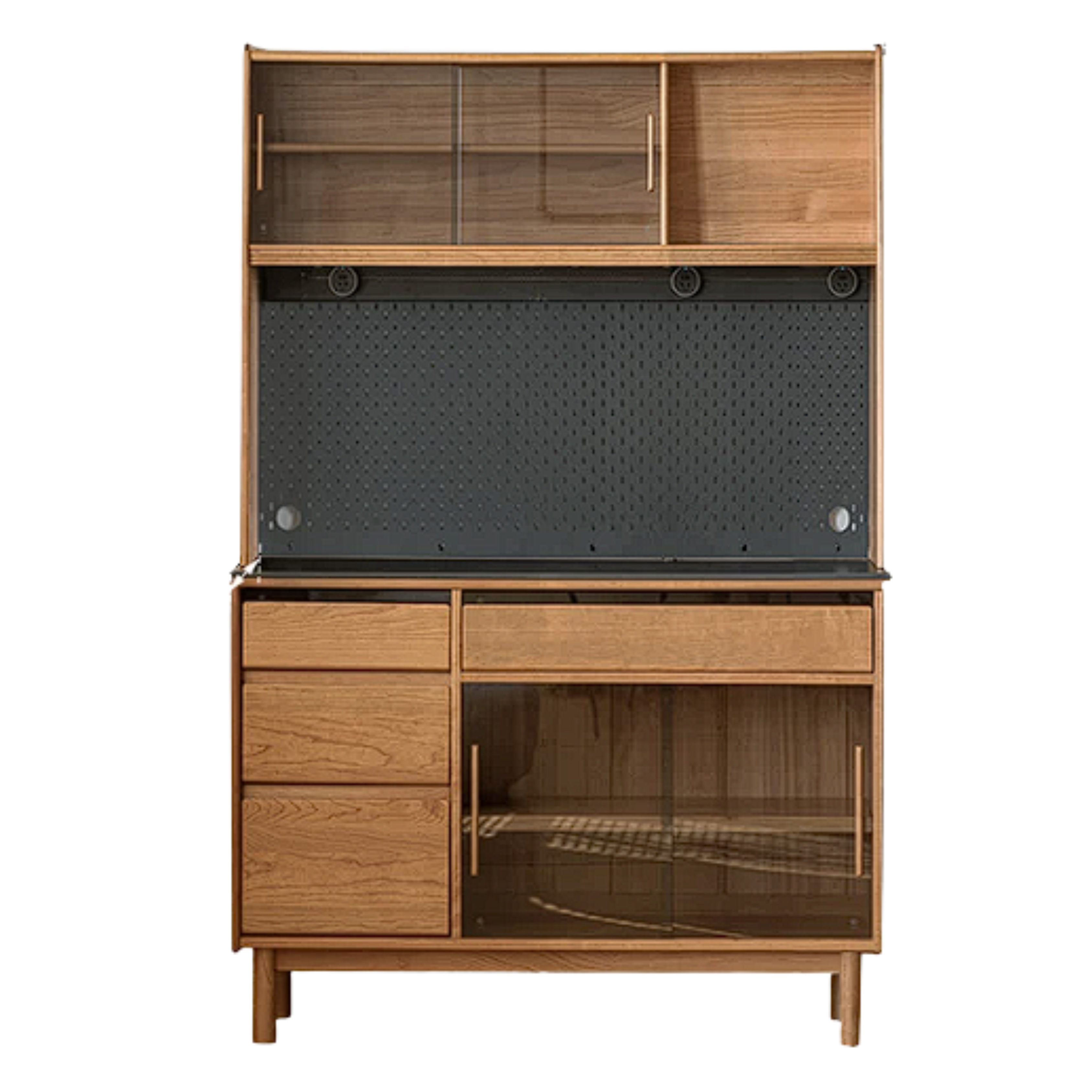 Cherry Solid Wood Rock Plate Storage Sideboard