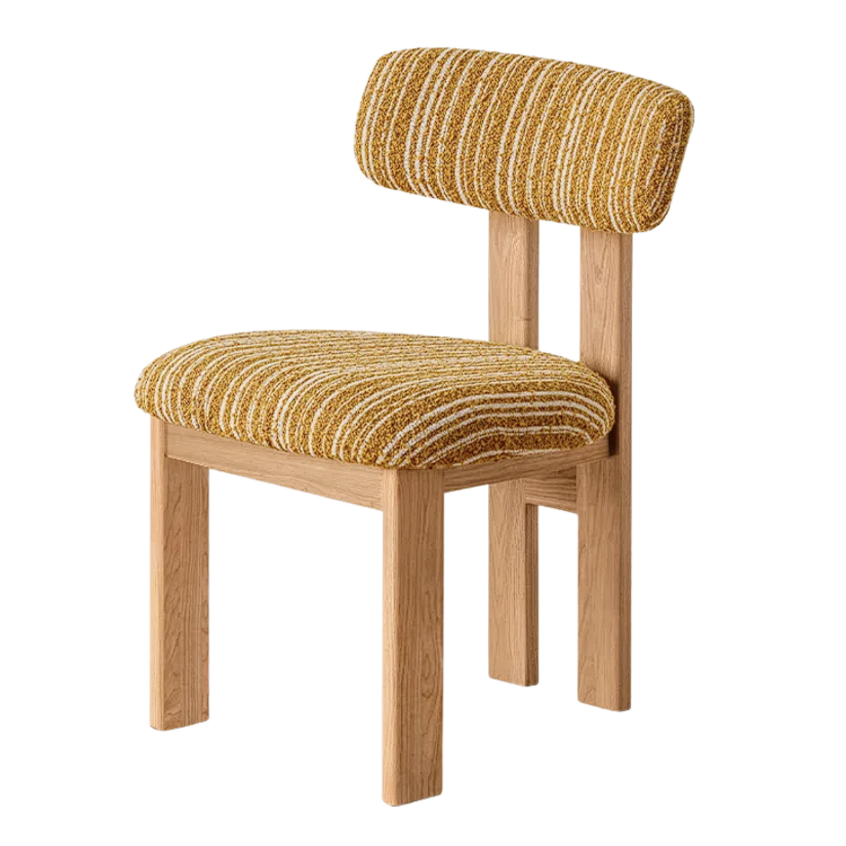 4 pcs -Oak, Black walnut, Golden Pearwood, Golden Sandalwood, Cherry Wood Solid Wood Upholstered Dining Chair, Postmodern Retro