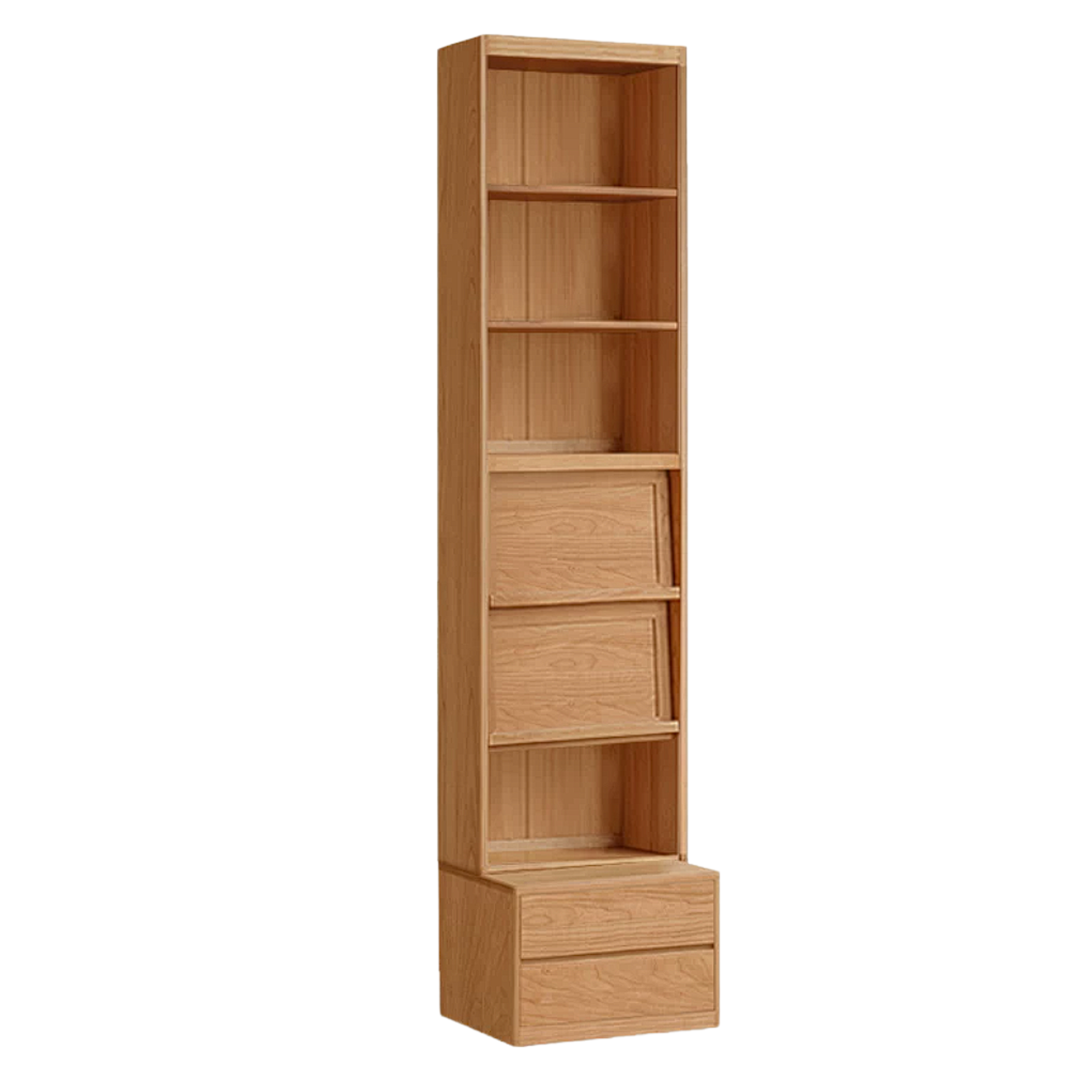 Cherry Solid Wood Bookcase Combination Glass Cabinet