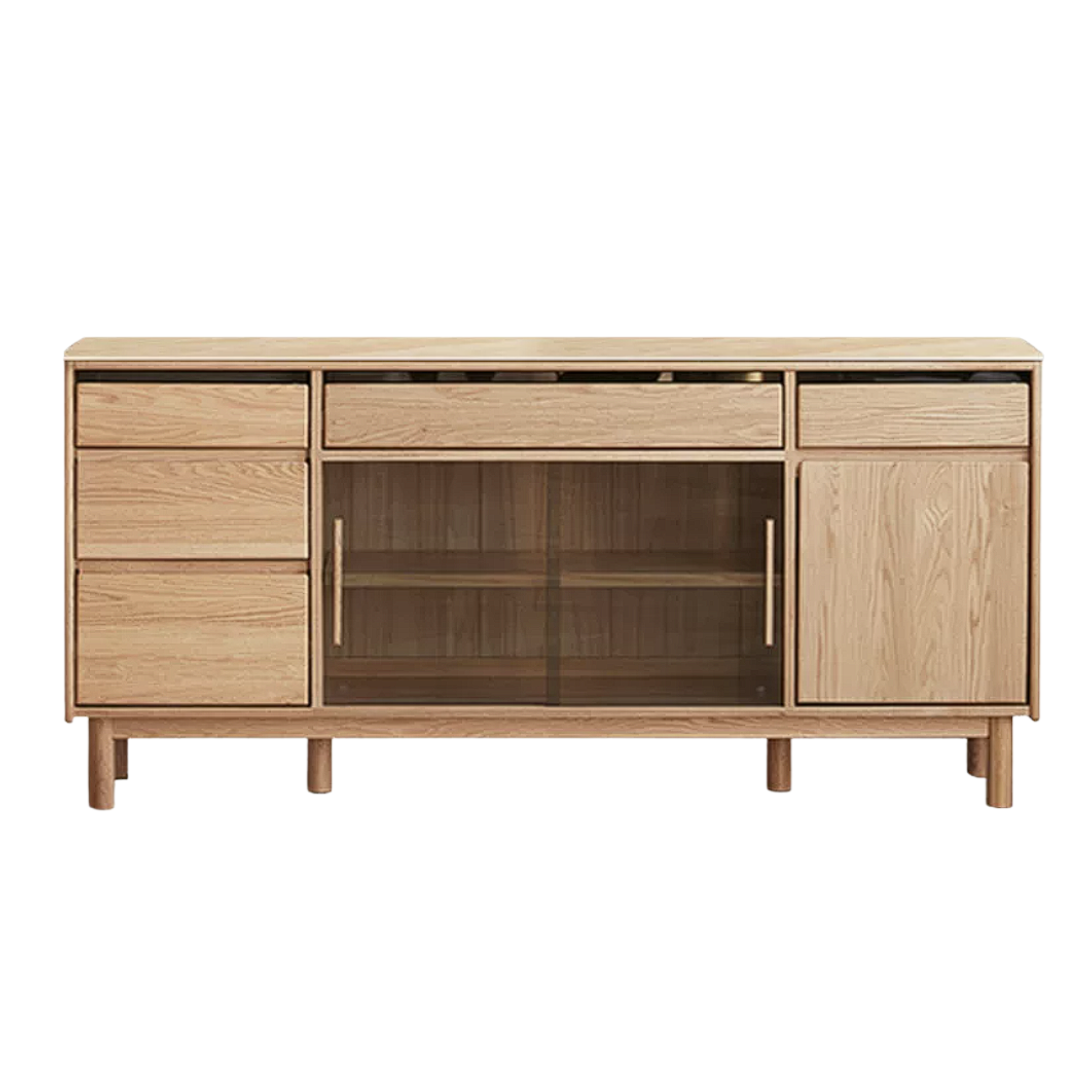 Oak, Ash Solid Wood Modern Rock Board Sideboard