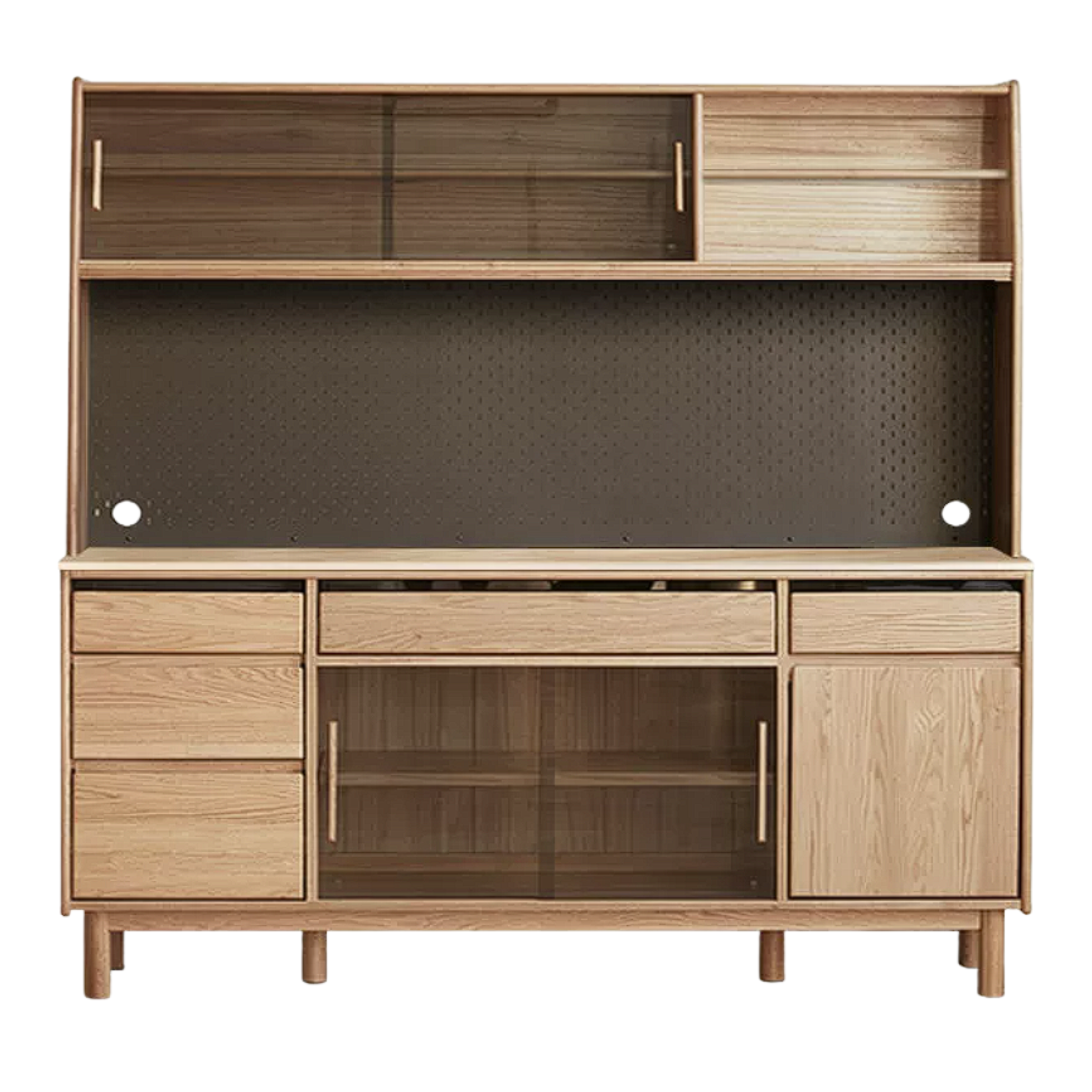 Oak, Ash Solid Wood Modern Rock Board Sideboard