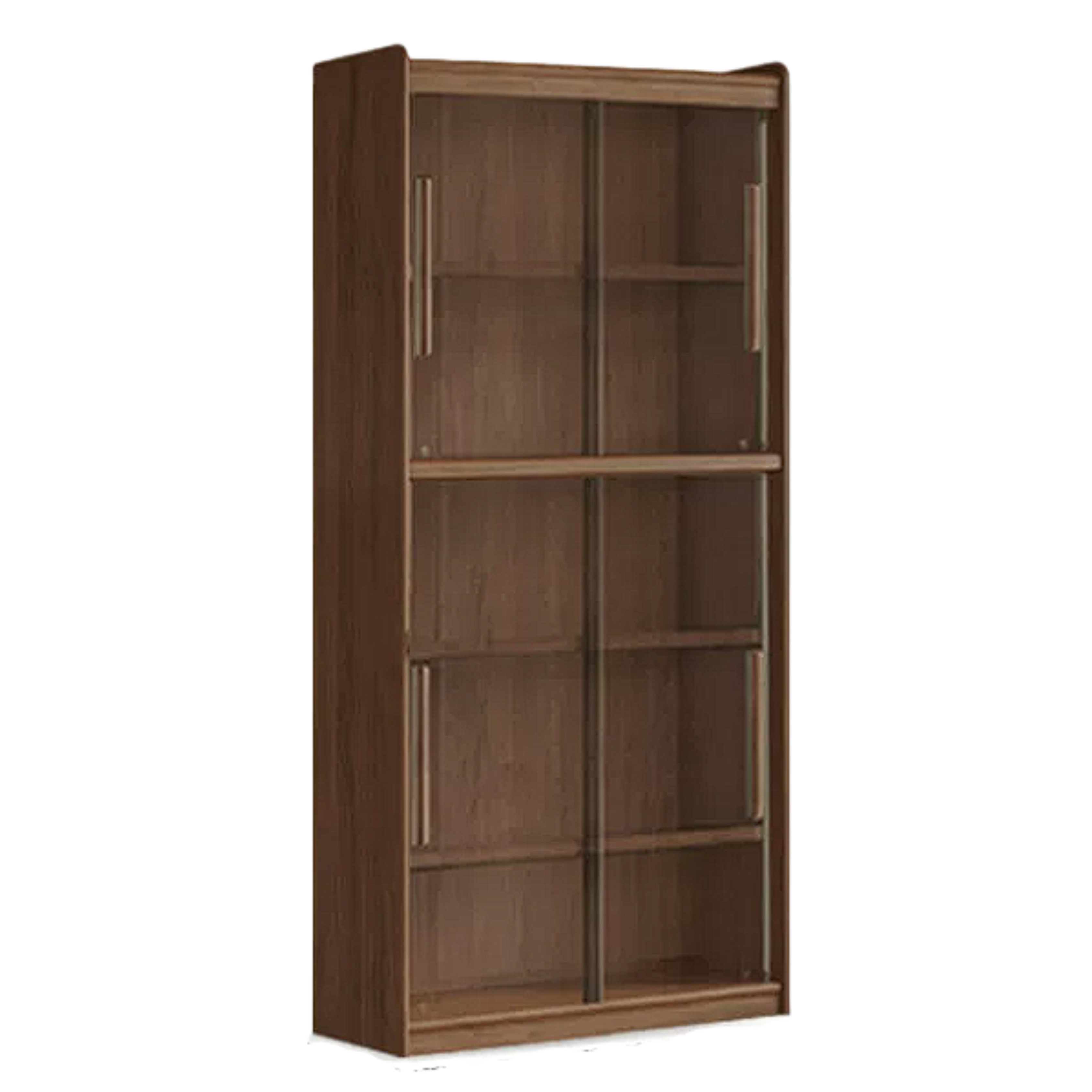 Black Walnut Solid Wood Combination Bookcase with Wall Storage and Floor Display