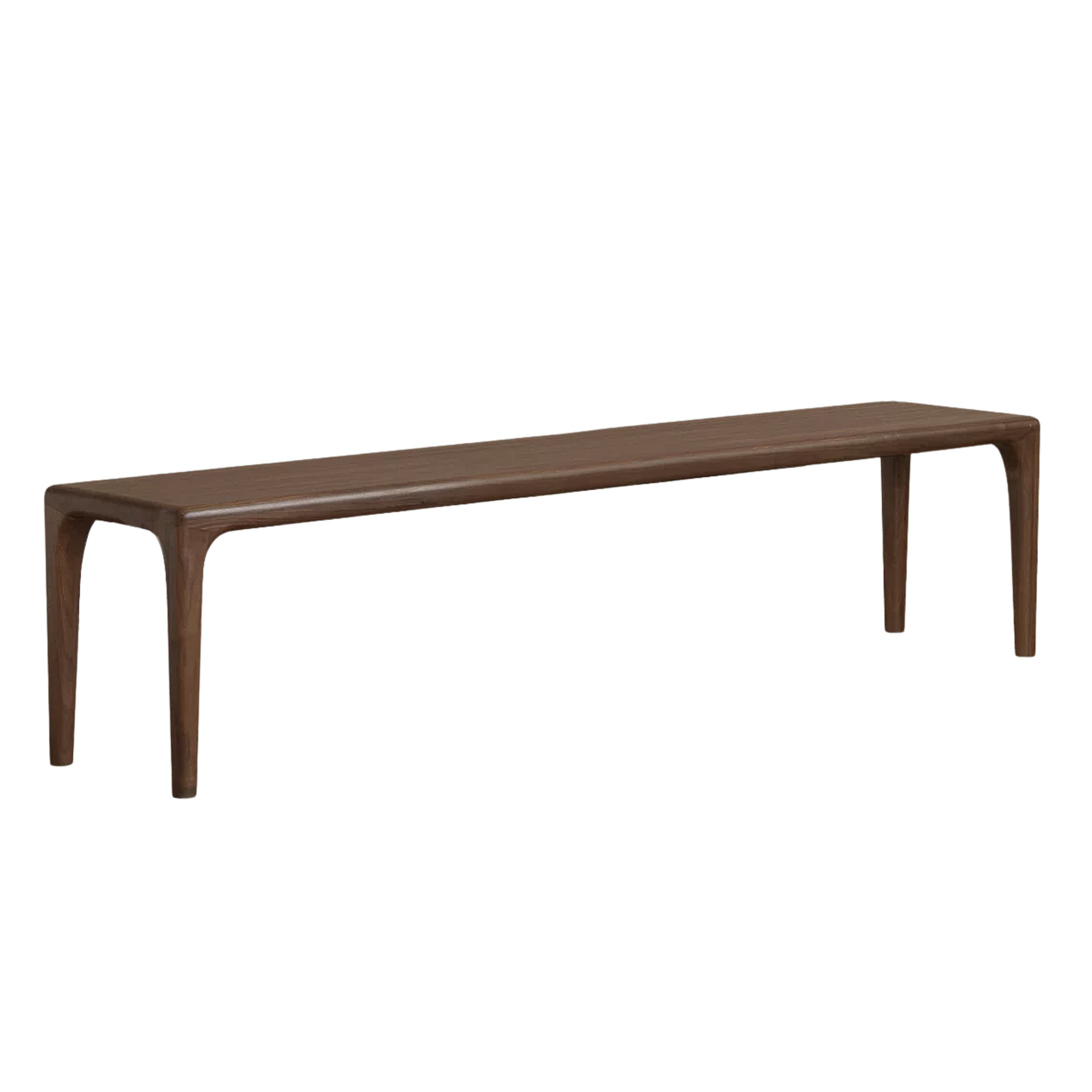 Black Walnut, Ash, Golden Pearwood Solid Wood Dining Bench with Rounded Tapered Legs