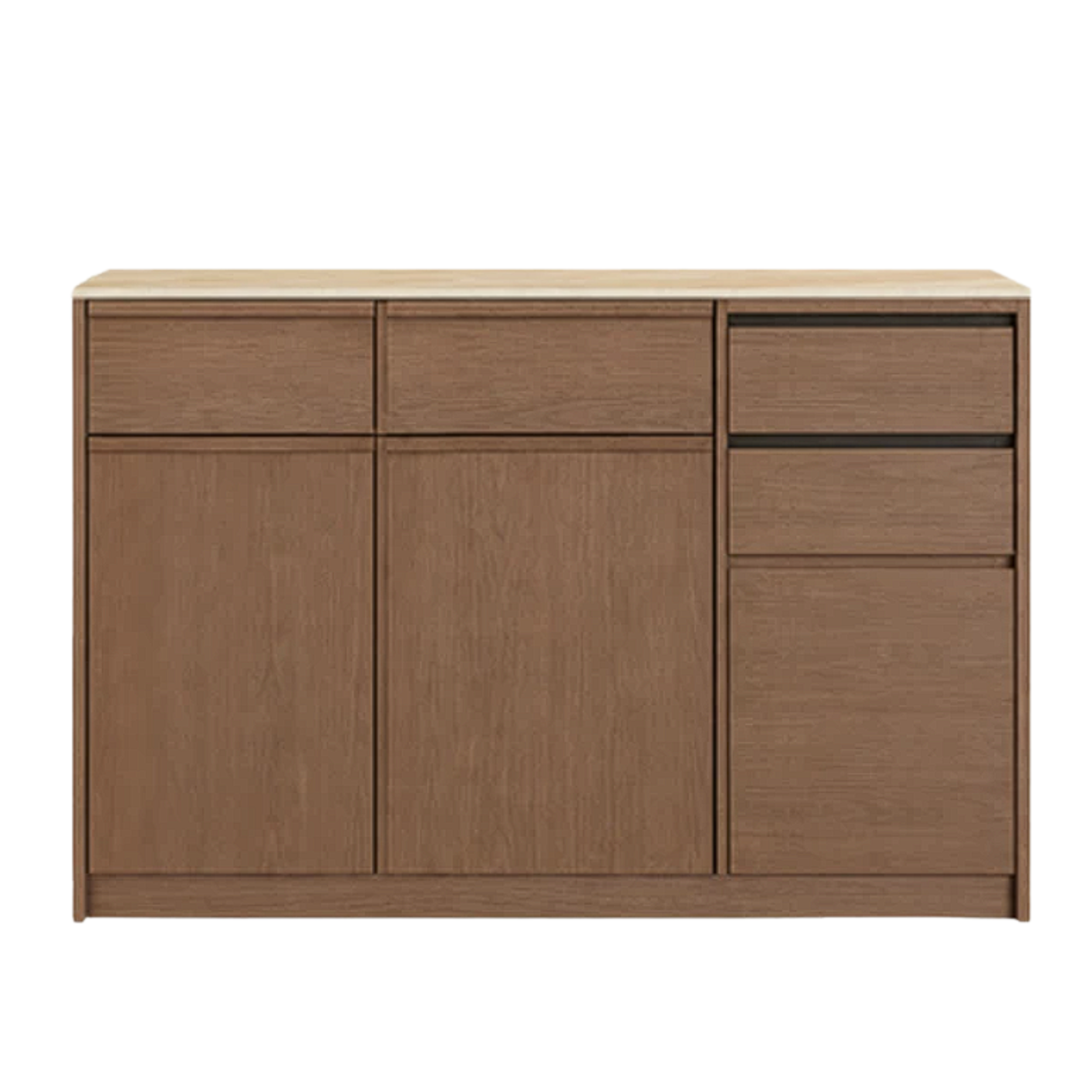 Black Walnut, Sandalwood, Ash Solid Wood Dining Cabinet Antique Style Rock Board