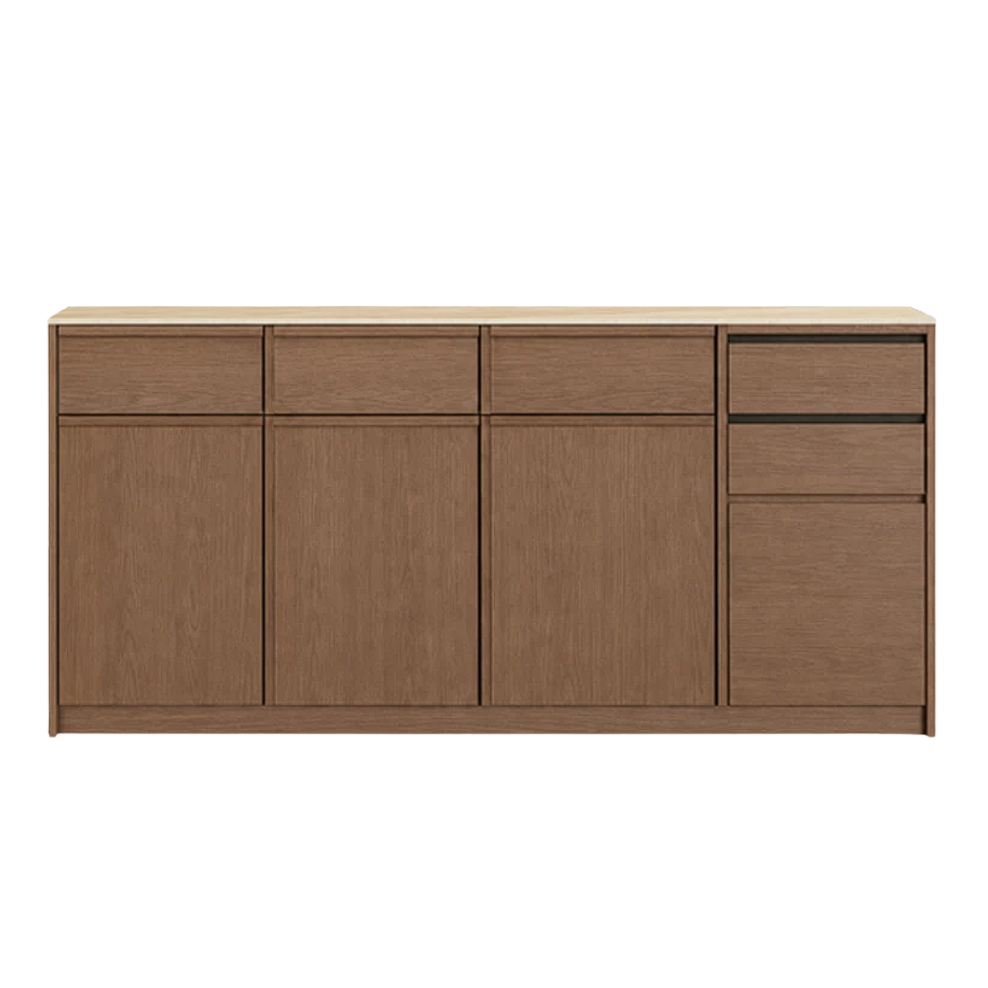 Black Walnut, Sandalwood, Ash Solid Wood Dining Cabinet Antique Style Rock Board