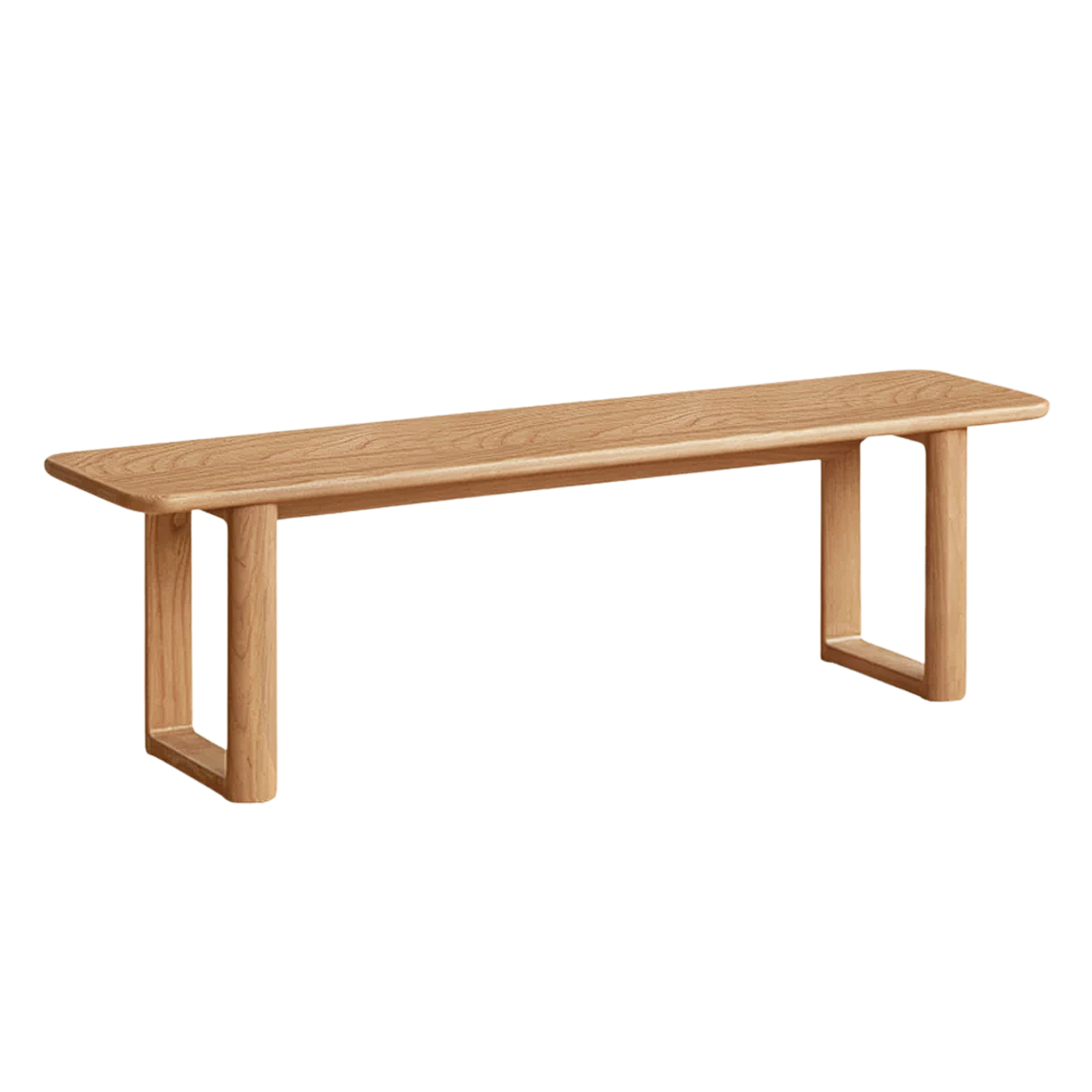 Oak, Ash, Cherry Wood Solid Wood Long Bench with Modern Minimalist Design