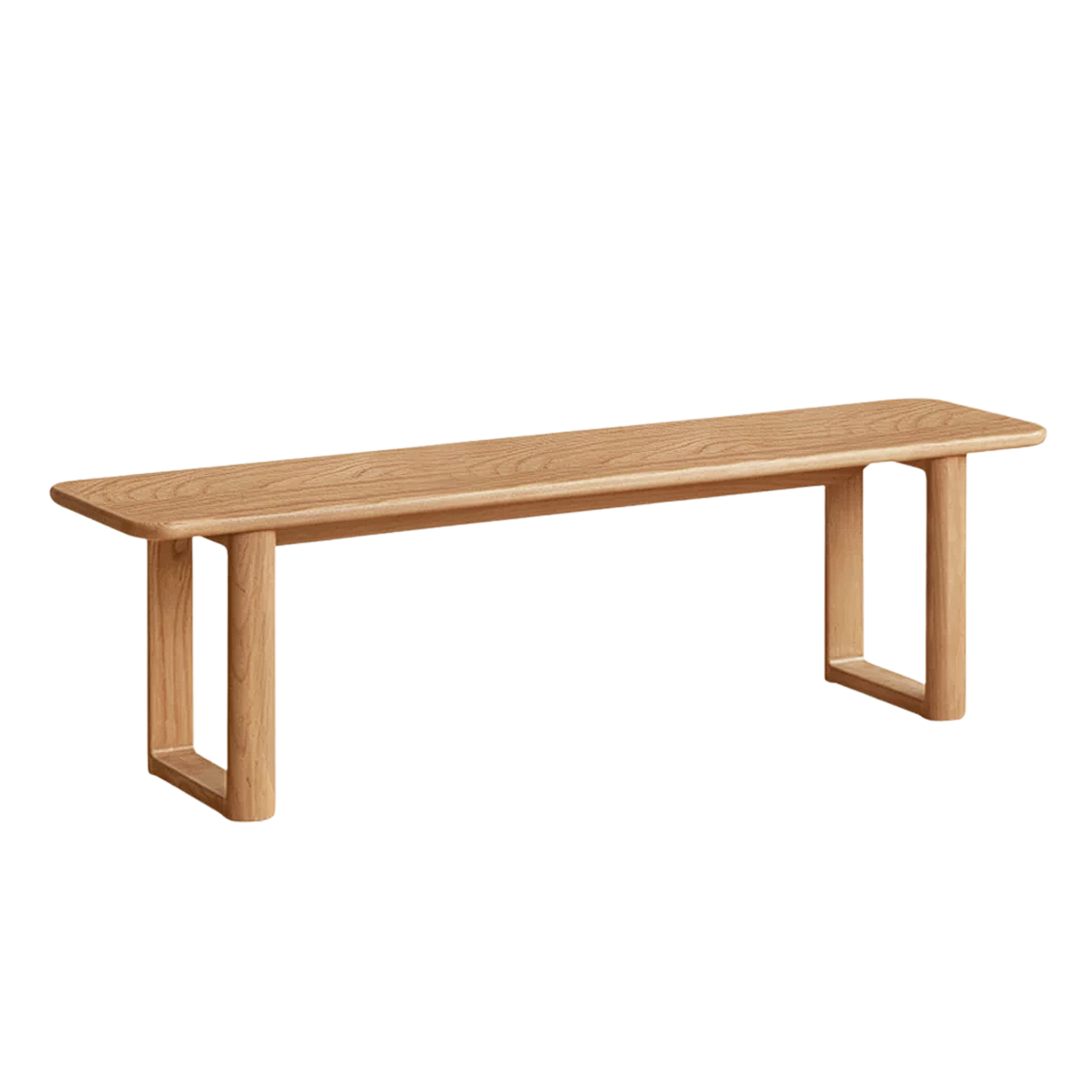 Oak, Ash, Cherry Wood Solid Wood Long Bench with Modern Minimalist Design