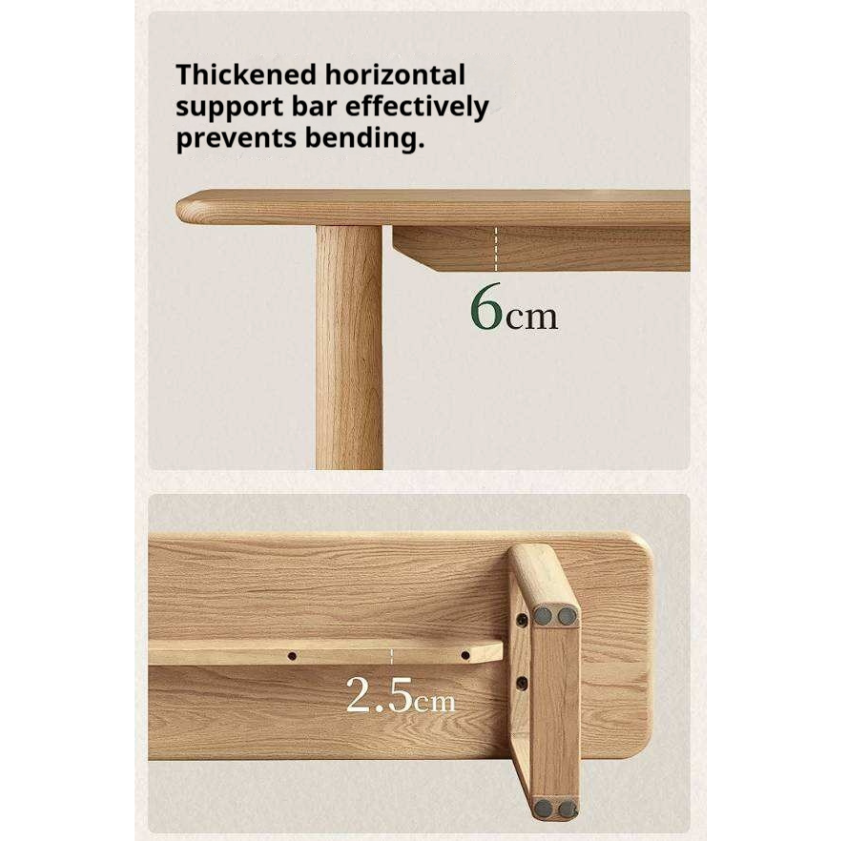 Oak, Ash, Cherry Wood Solid Wood Long Bench with Modern Minimalist Design