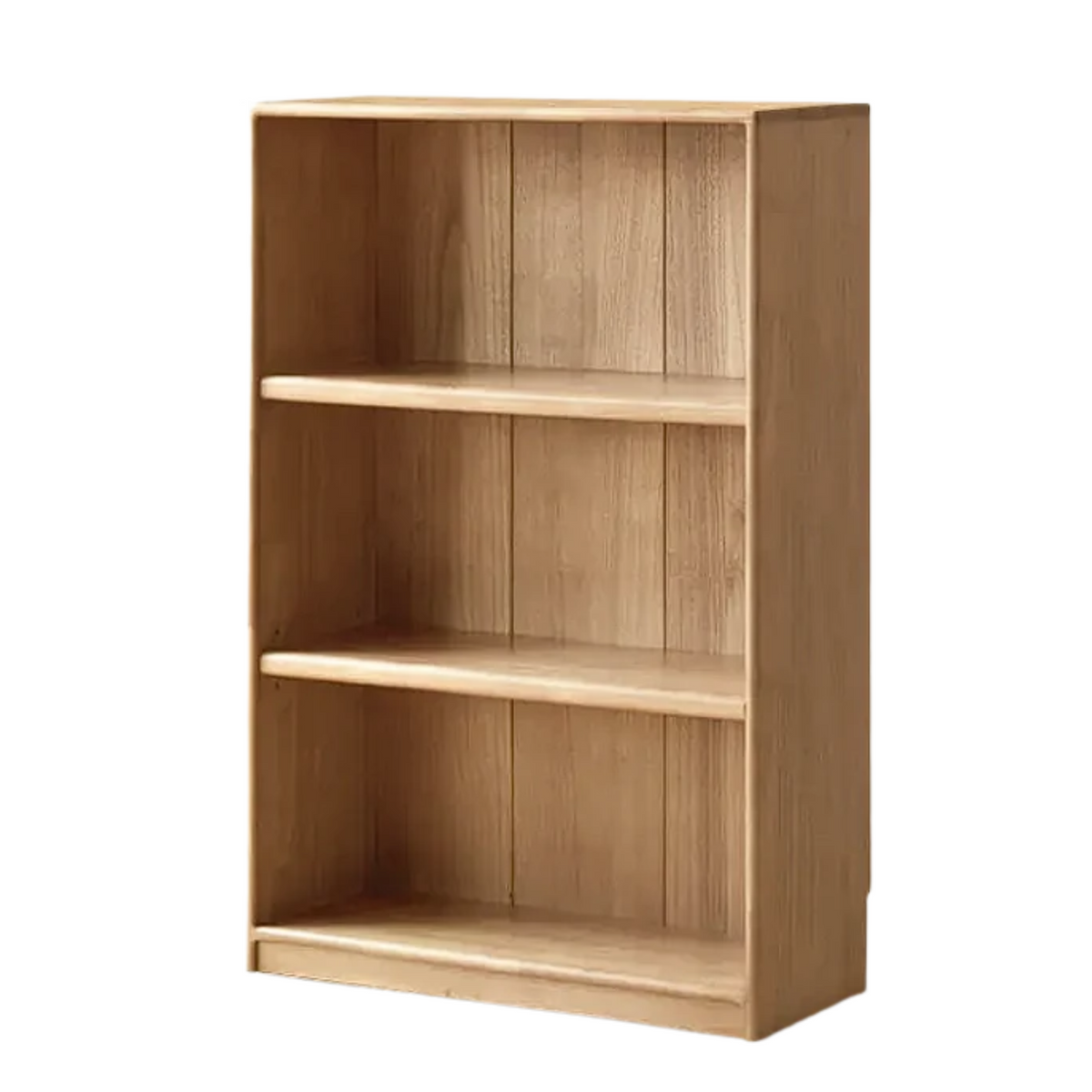 Solid Rubberwood Floor-Standing Bookcase with Study Storage Cabinet