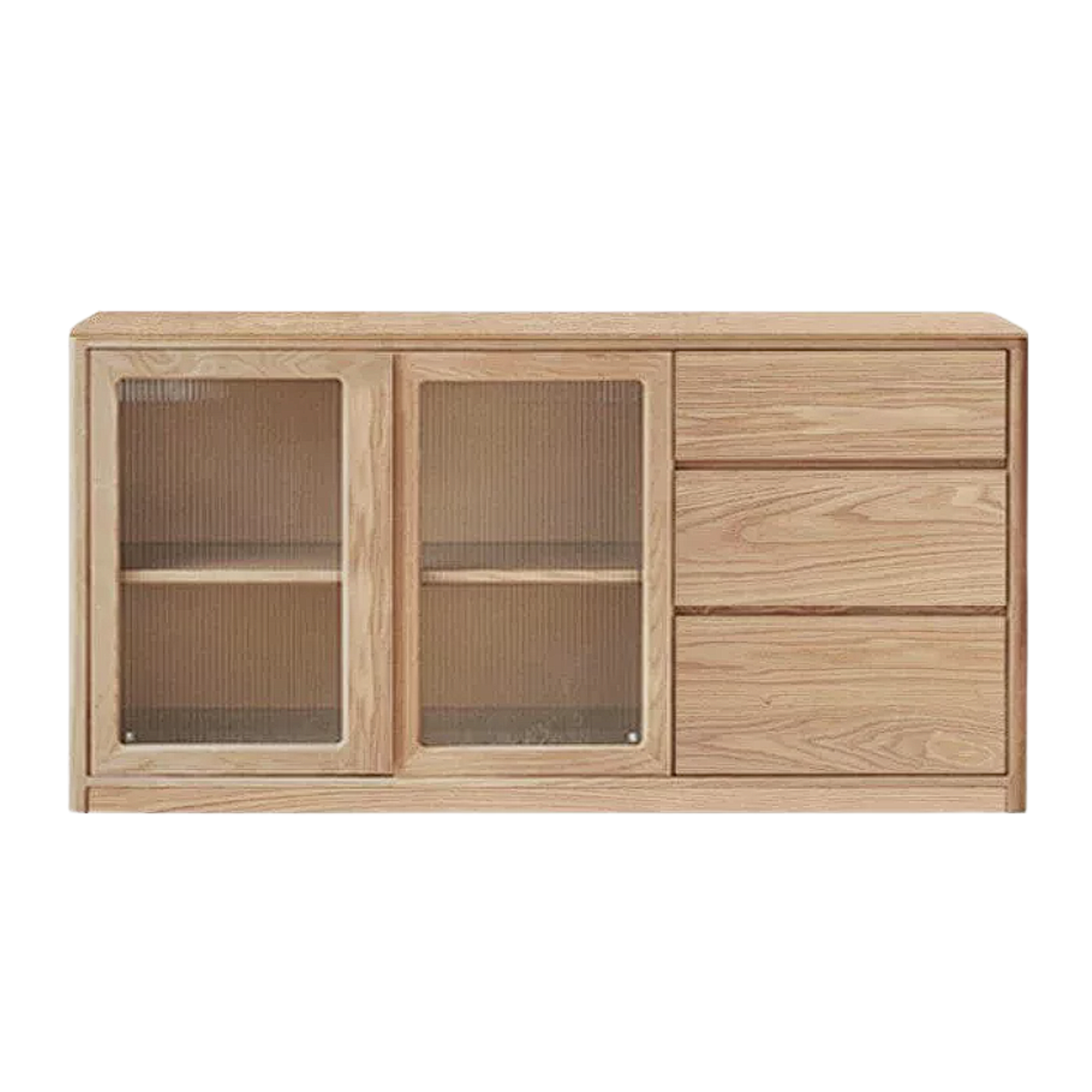 Ash Solid Wood White Wax Rock Plate Sideboard